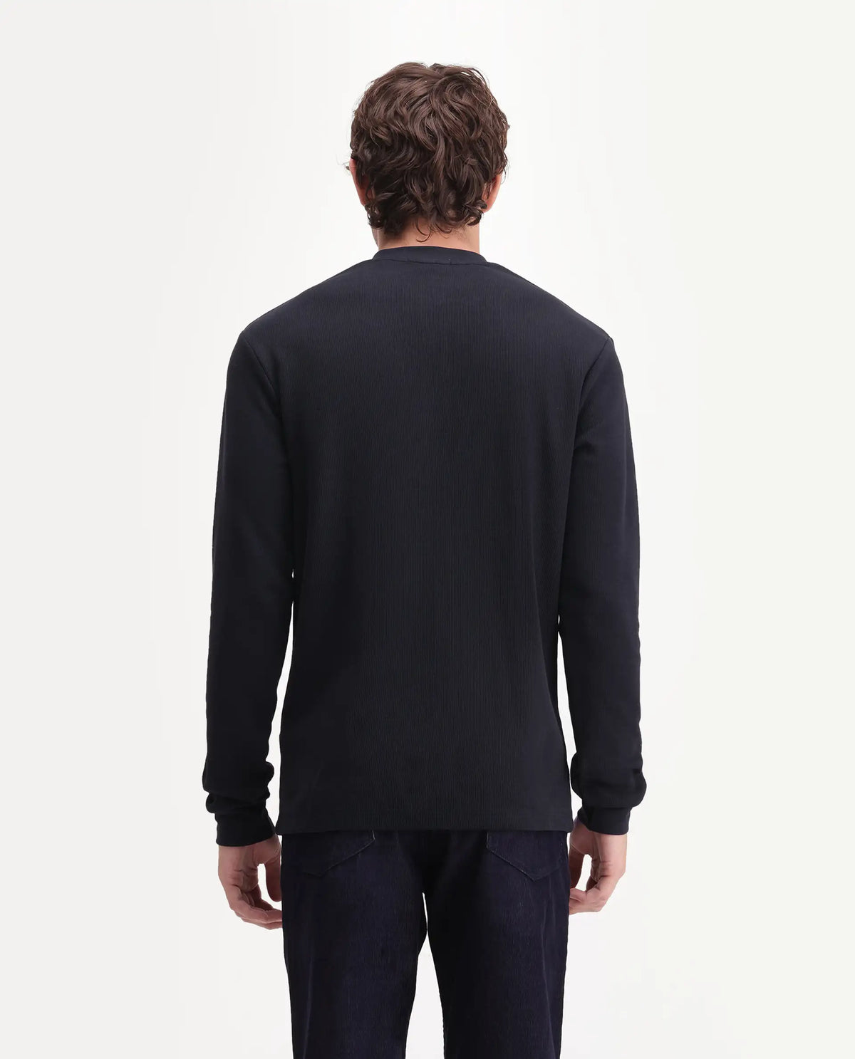 Rare Rabbit Men's Leto Black Cotton Button closure Full Sleeve Regular Plain T-Shirt