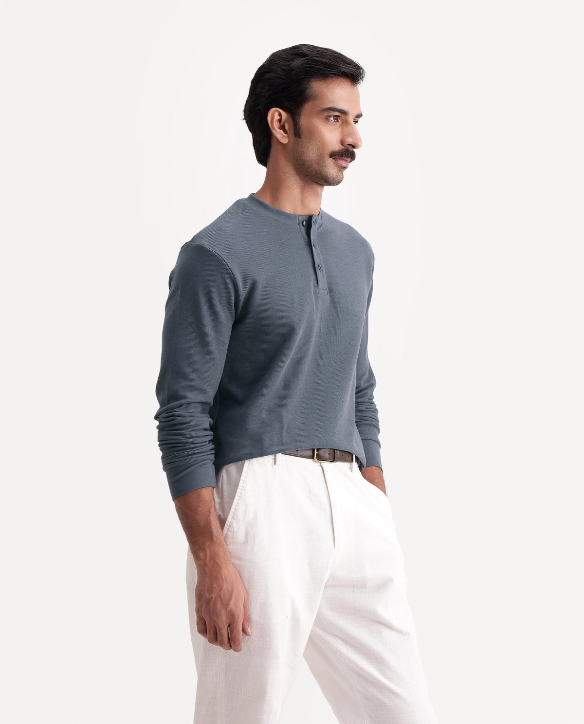 Rare Rabbit Men's Leto Dark Grey Cotton Regular Plain T-Shirt - image 5