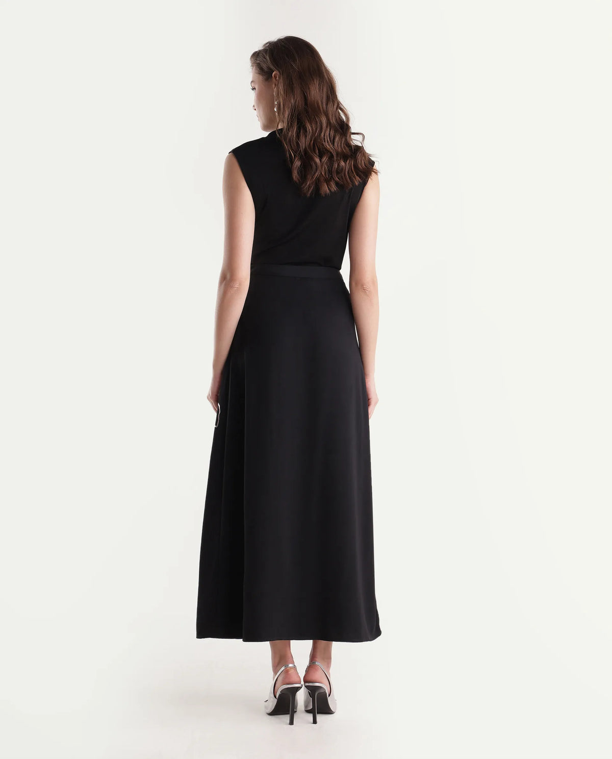 Rareism Women's Xylia Black Polyester A-Line Plain Skirt