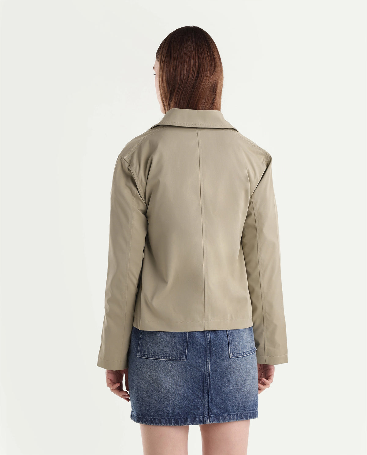 Rareism Women's Kru Beige Polyester Spread Collar Zipper Regular Plain Jacket - image 7
