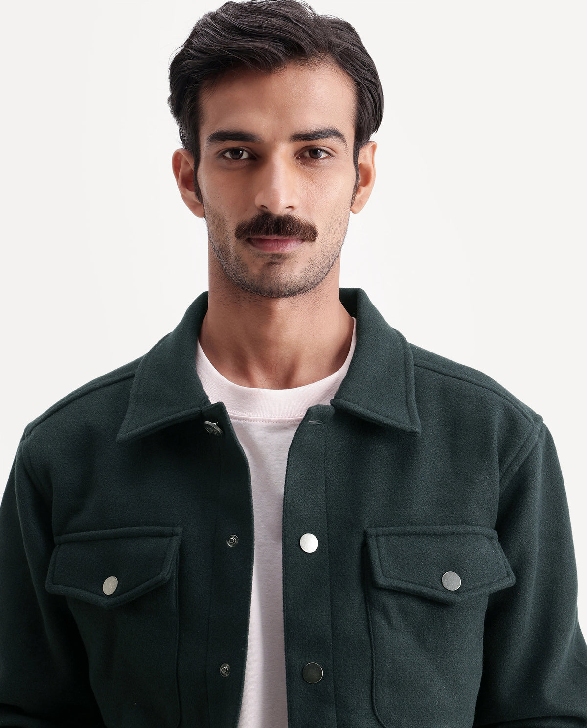 Rare Rabbit Men's Tweedo-26 Green Polyester Spread Collar Regular Plain Jacket - image 3