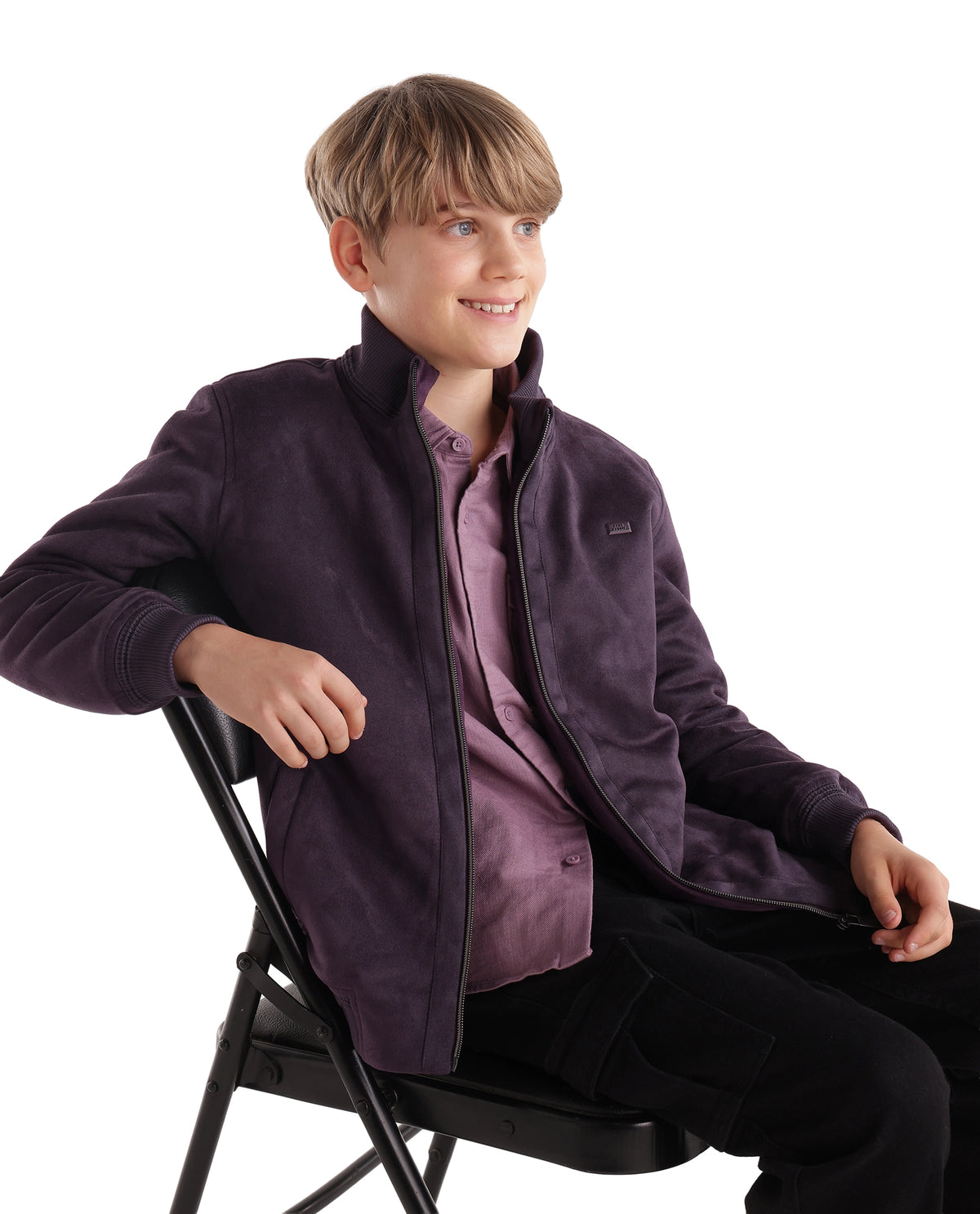 Rare Ones Kids Nexo Dark Maroon Polyester Fabric Zipper Closure Regular Fit Plain Jacket - image 1