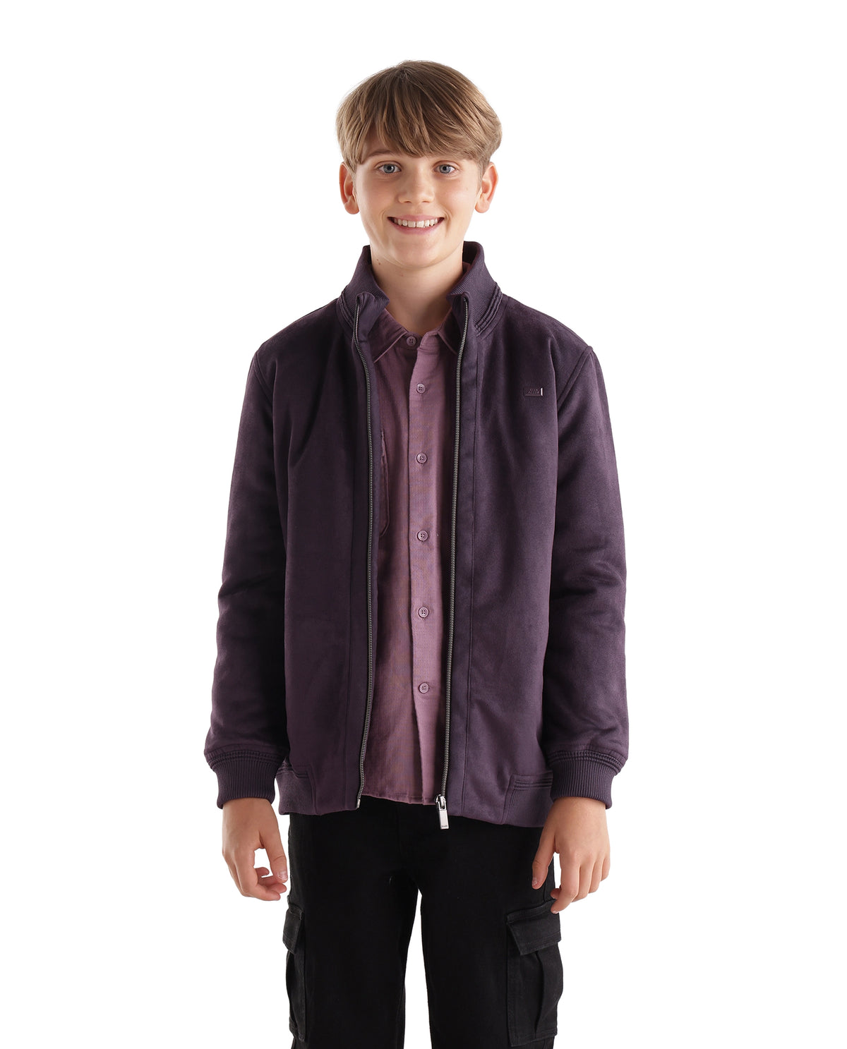 Rare Ones Kids Nexo Dark Maroon Polyester Fabric Zipper Closure Regular Fit Plain Jacket - image 8