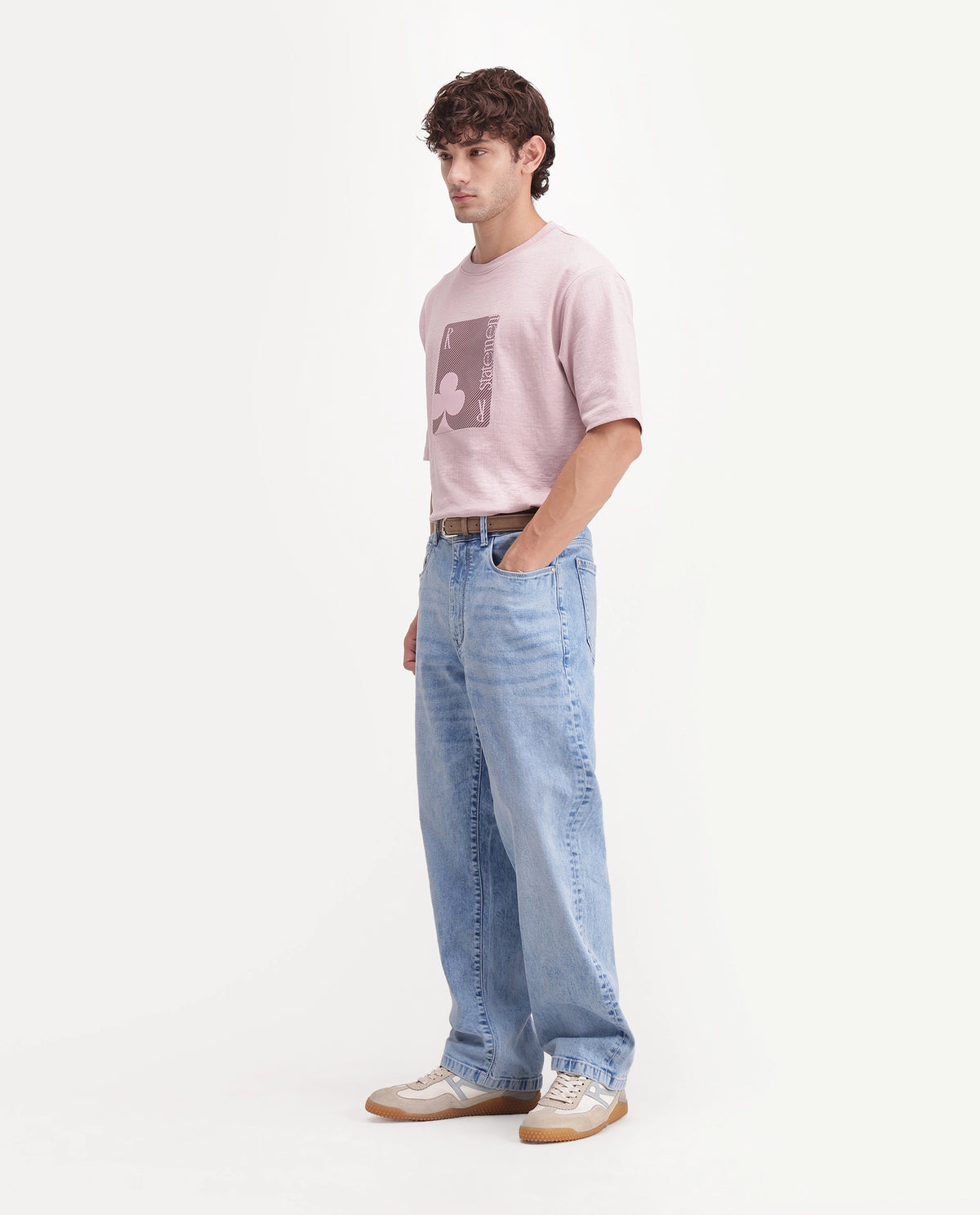 Rare Rabbit Men's Omir 26 Fluorescent Blue Cotton Blend Shank And Zipper Relaxed Straight Plain Jeans
