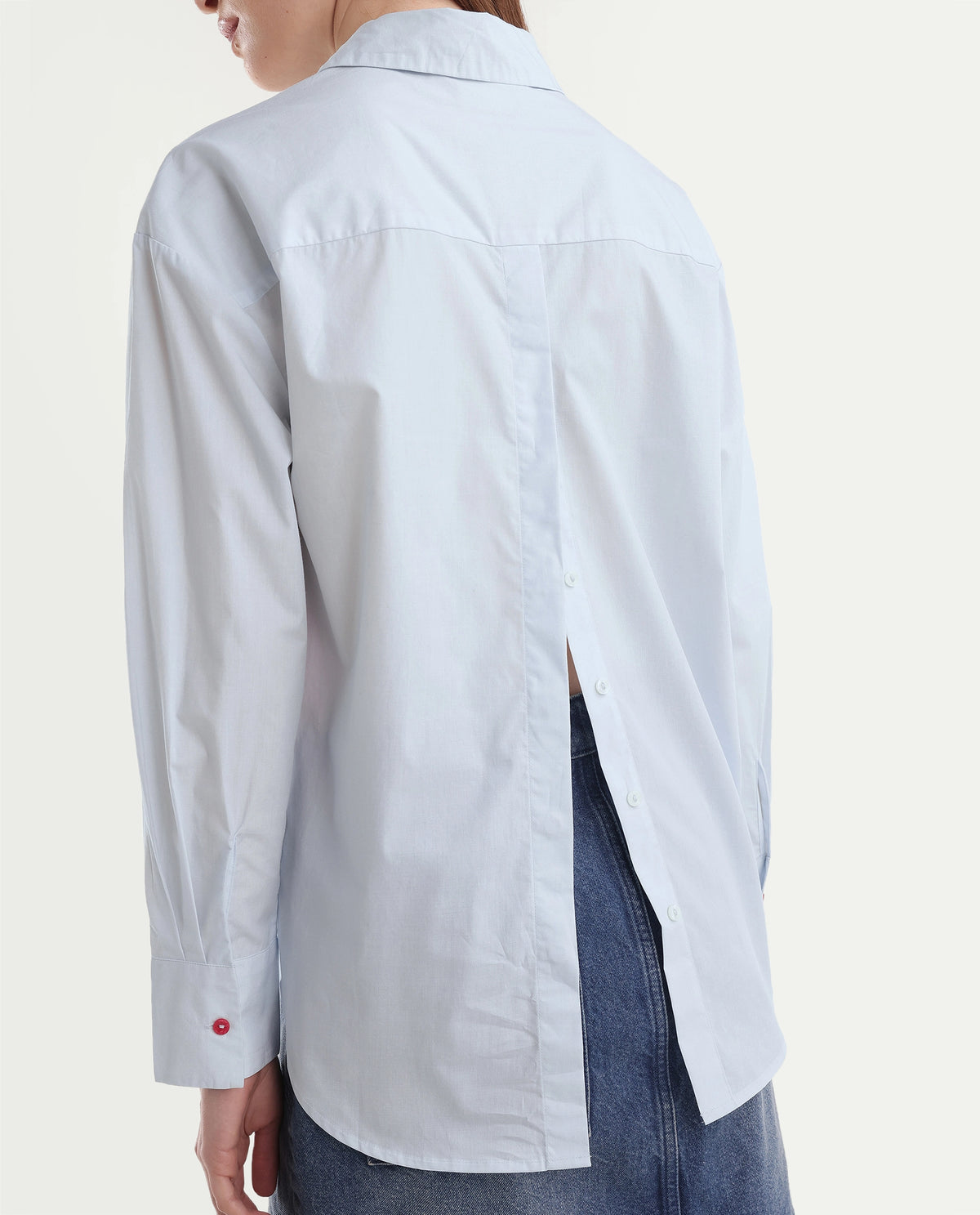 Rareism Women's Ceredis Light Blue Cotton Spread Collar Button Regular Floral Print Shirt - image 8