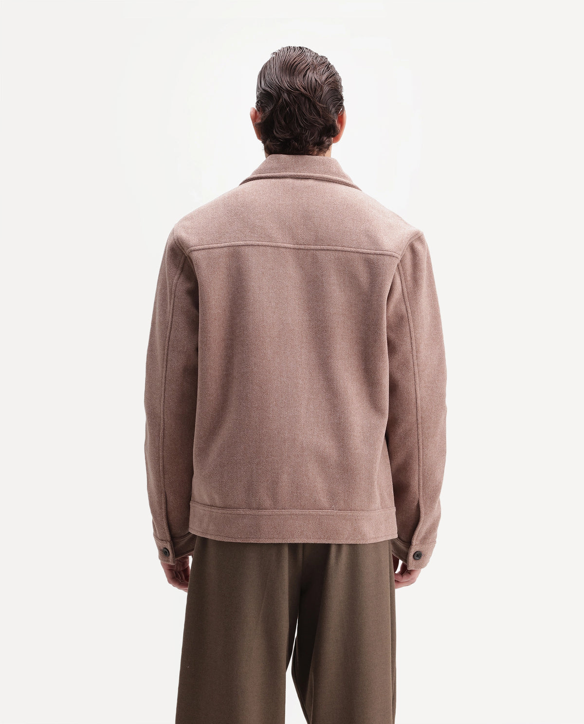 Rare Rabbit Men's Kizo Dusky Purple Polyester Blend Spread Collar Button Regular Plain Jacket