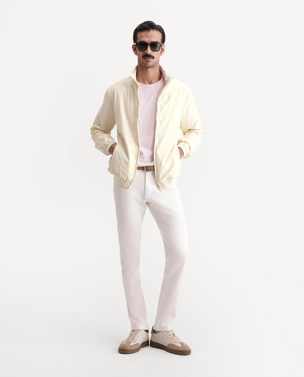 Rare Rabbit Men's Tian Off White Nylon High Neck Regular Plain Jacket - image 2