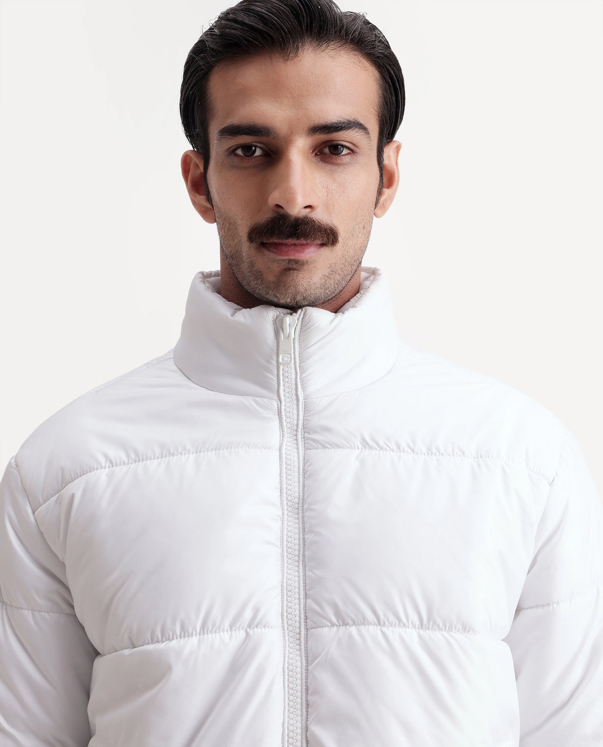Rare Rabbit Men's Dest White Polyester High Neck Regular Plain Jacket - image 3