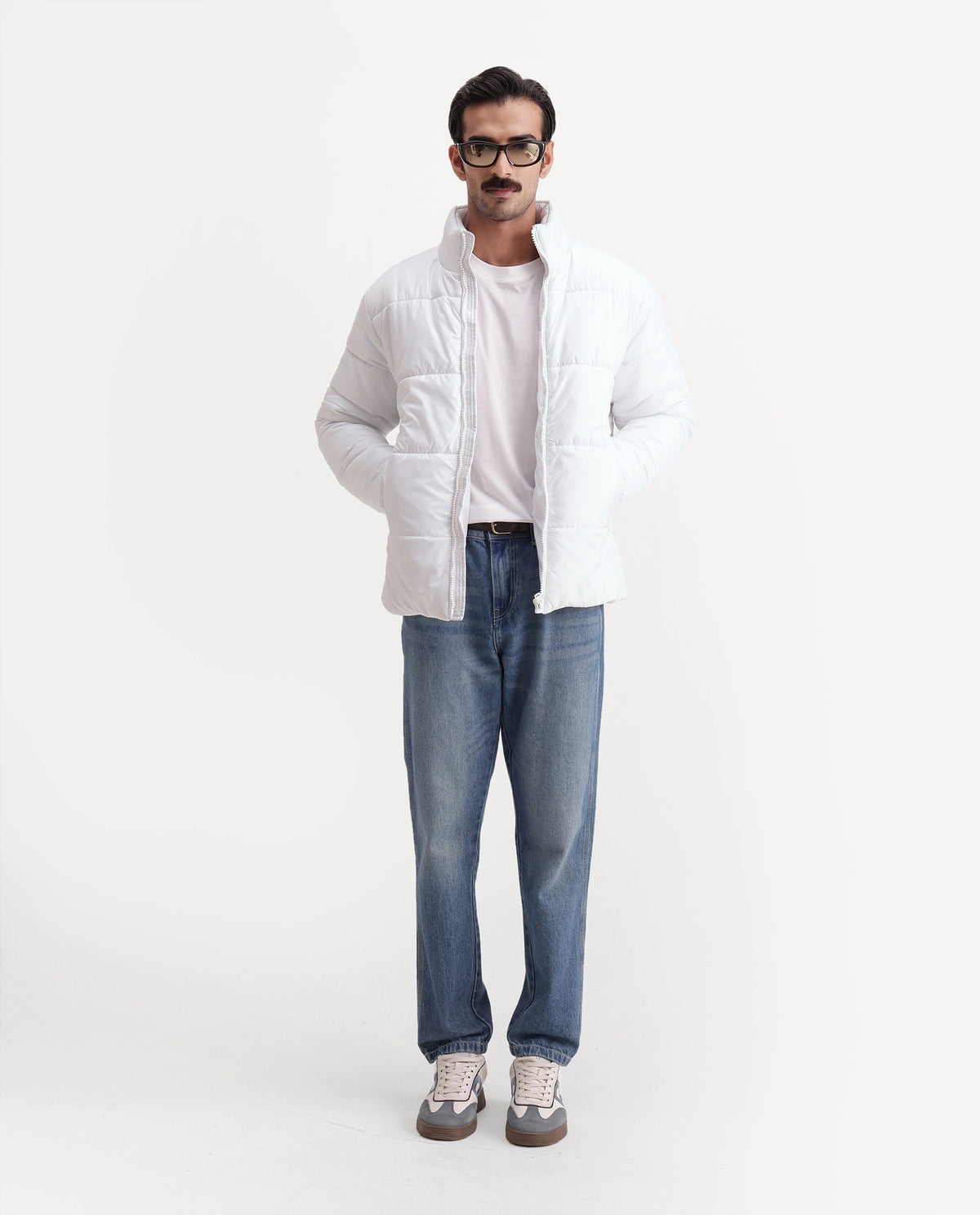 Rare Rabbit Men's Dest White Polyester High Neck Regular Plain Jacket - image 2