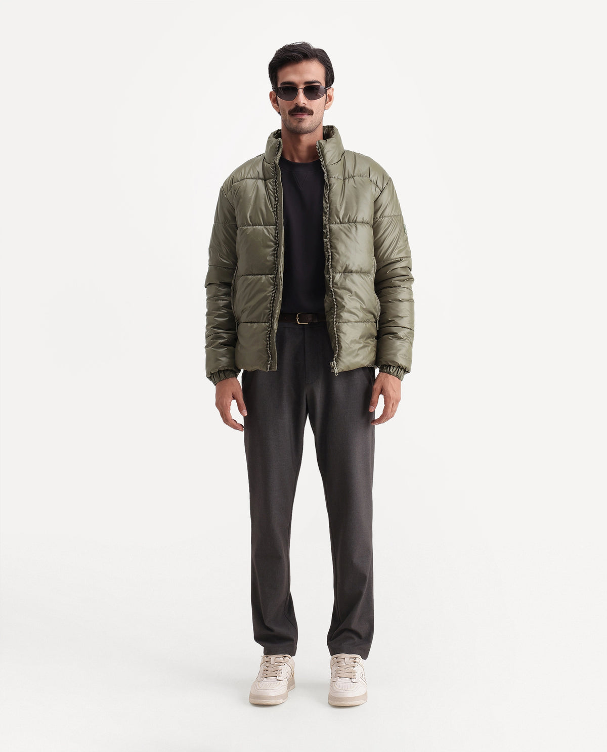 Rare Rabbit Men's Dest Olive Polyester High Neck Regular Plain Jacket - image 2