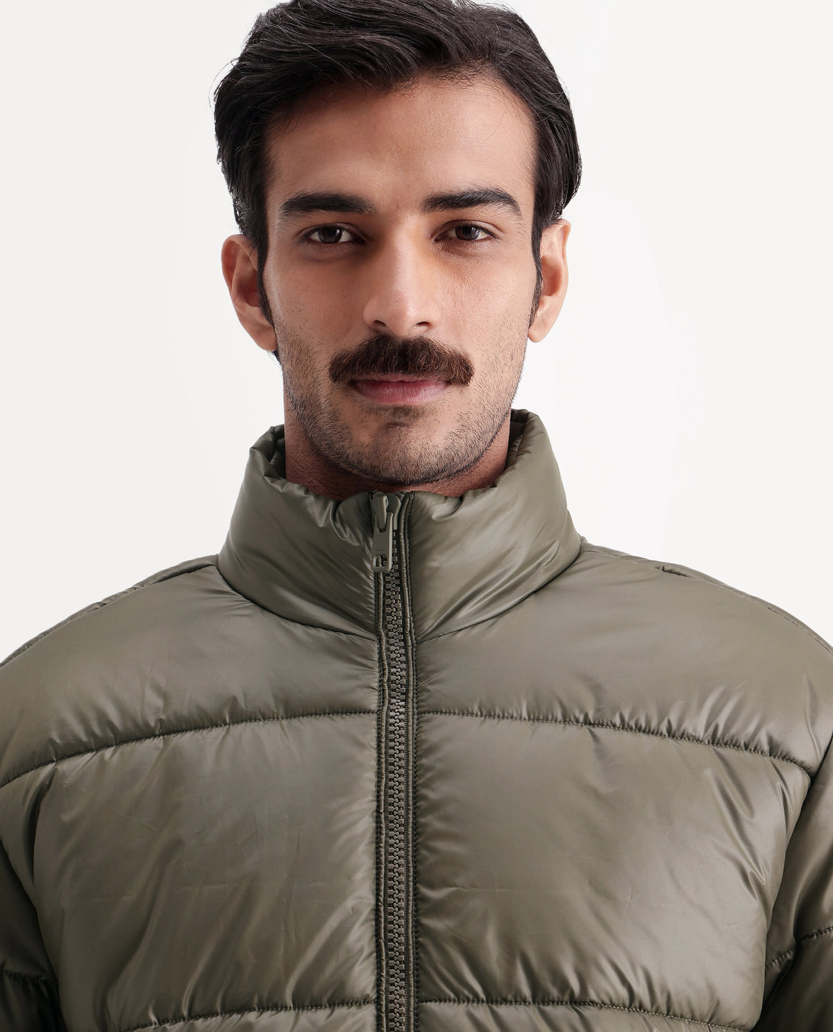 Rare Rabbit Men's Dest Olive Polyester High Neck Regular Plain Jacket - image 3