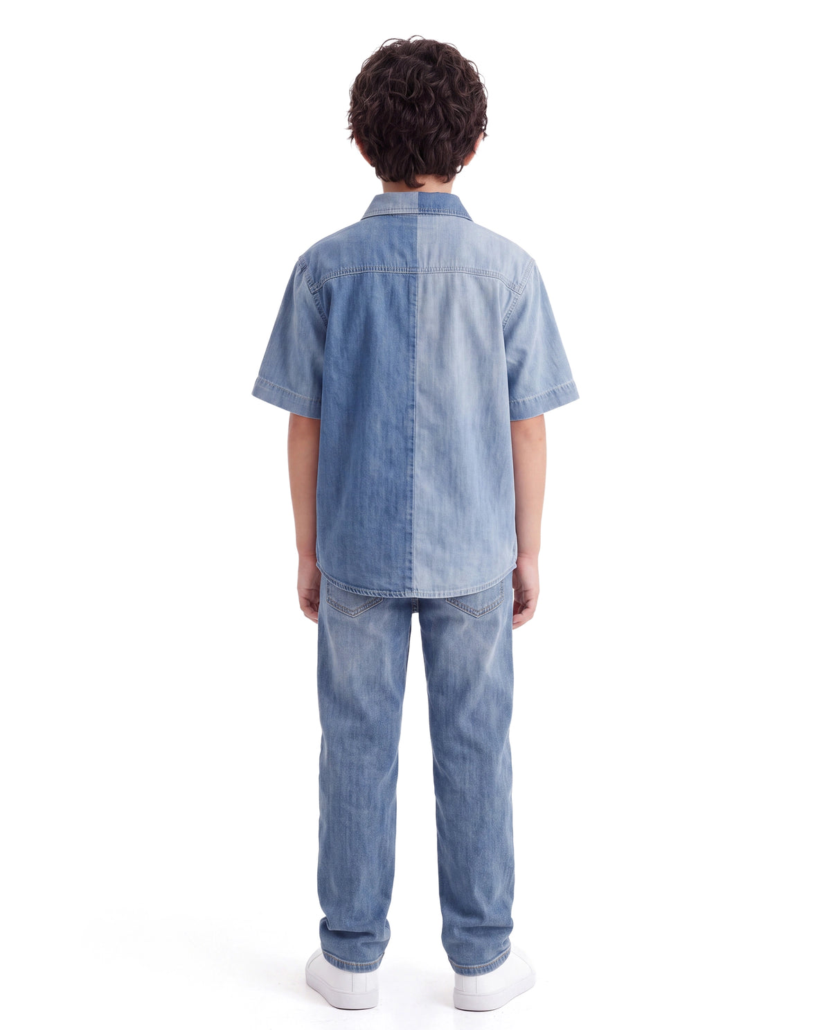 Rare Ones Kids Indi-K-26 Light Blue Cotton Fabric Button And Zip Closure Regular Fit Plain Jeans