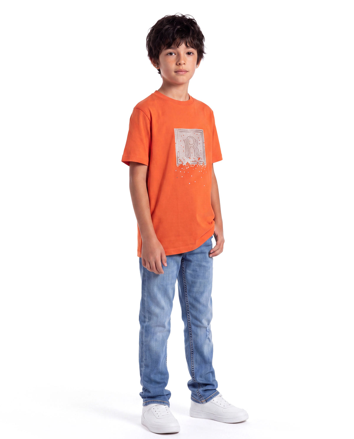 Rare Ones Kids Isac Light Blue Cotton Blend Fabric Button And Zip Closure Regular Fit Plain Jeans