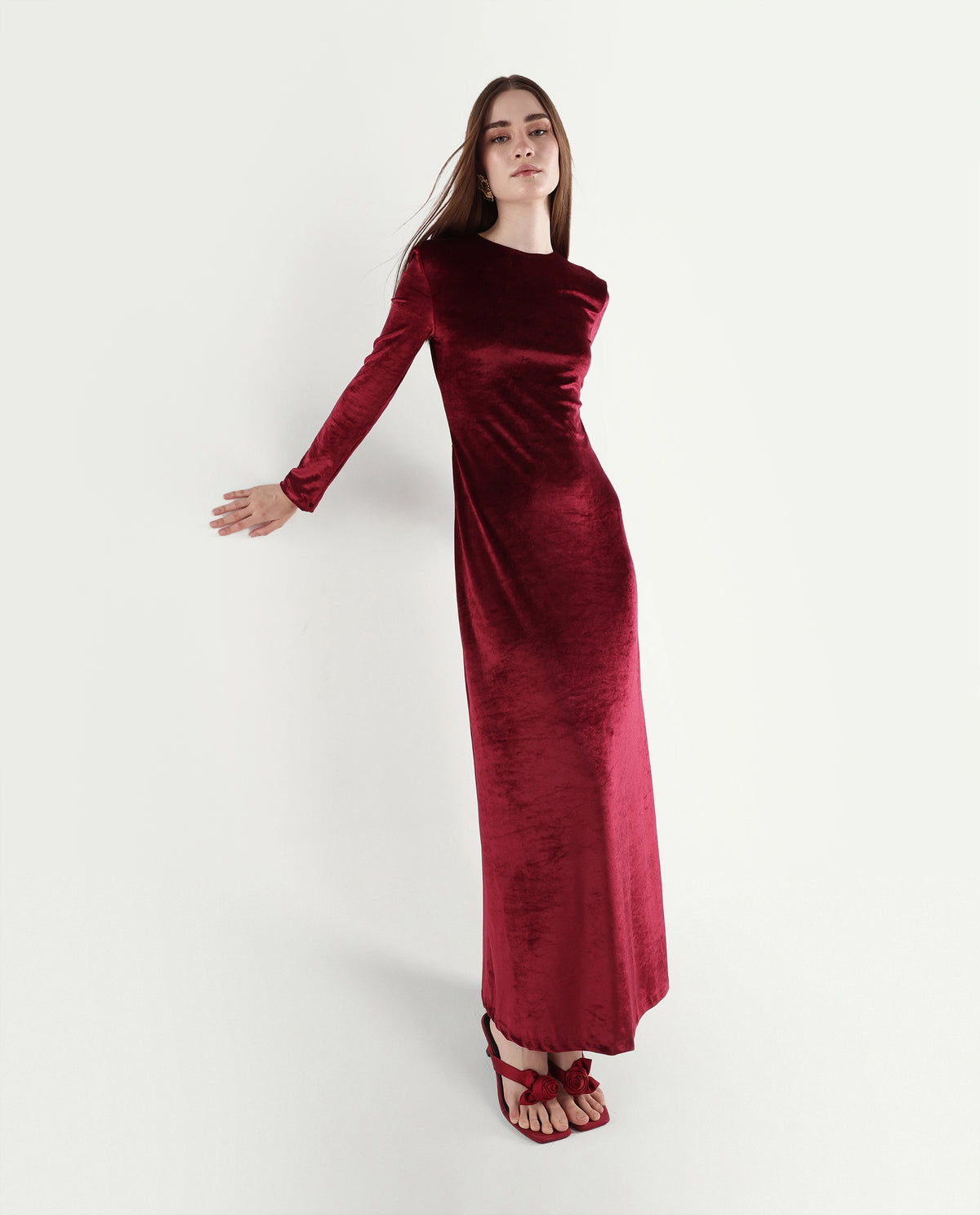 Rareism Women's Potonlo Maroon Polyester Button Regular Fit Dress - image 1