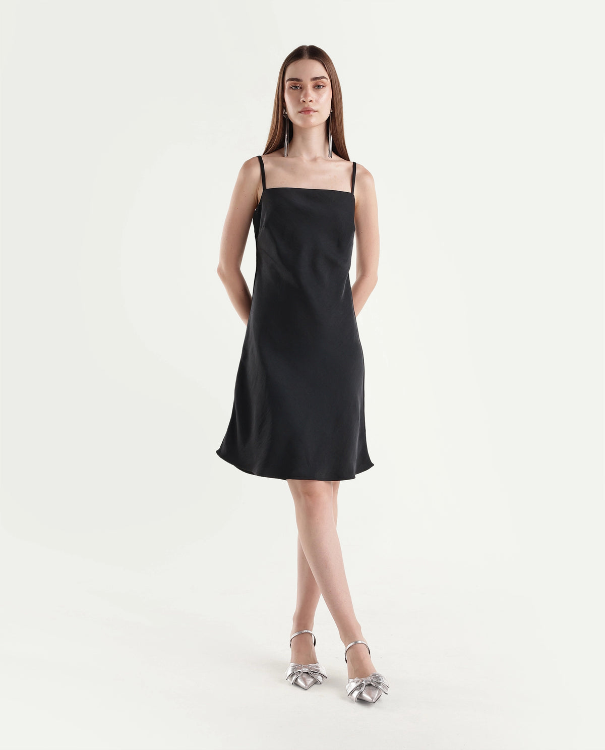 Rareism Women's Prya Black Polyester Regular Fit Sleeveless Dress - image 2
