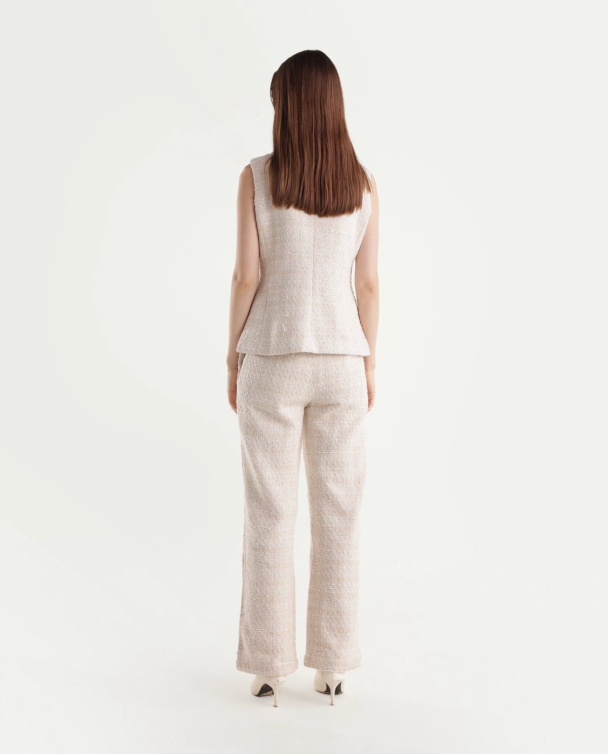 Rareism Women's Toat-B Off White Polyester Blend Straight Plain Trouser - image 7