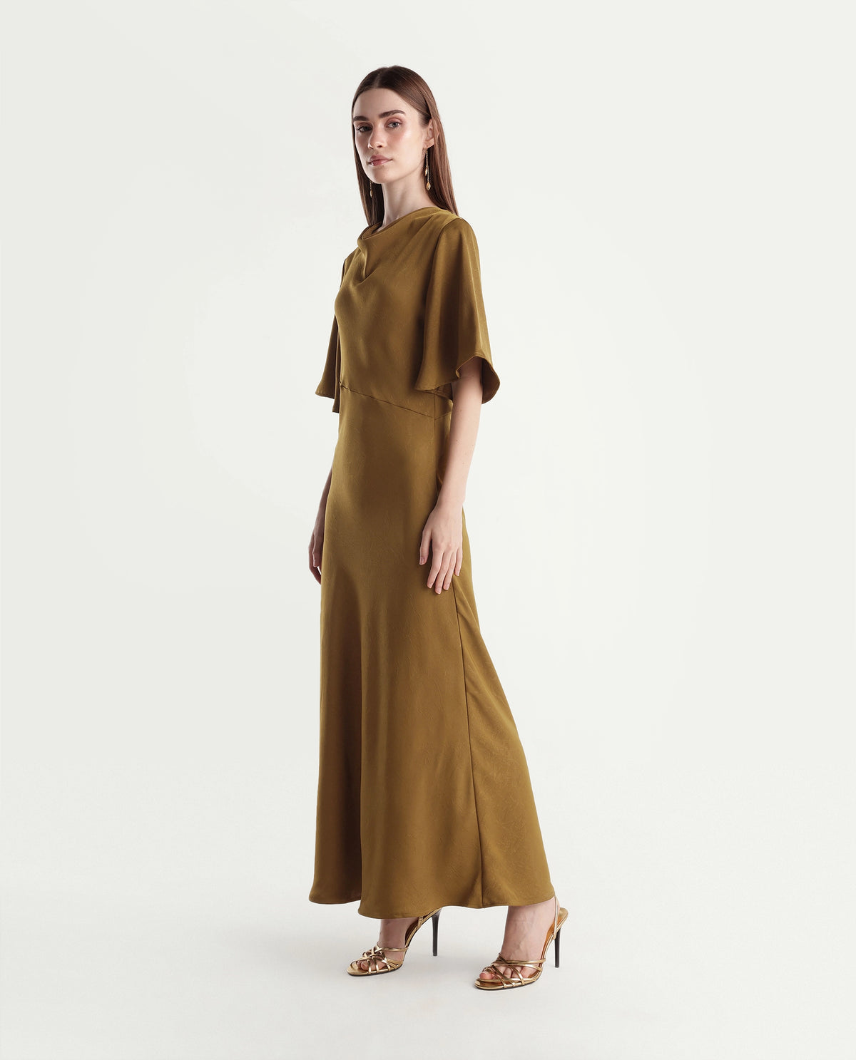 Rareism Women's Guilon Gold Polyester Regular Fit Dress - image 5