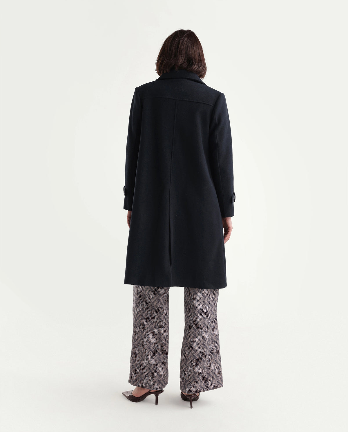 Rareism Women's Kobo Navy Polyester Spread Collar Button Relaxed Plain Jacket - image 7
