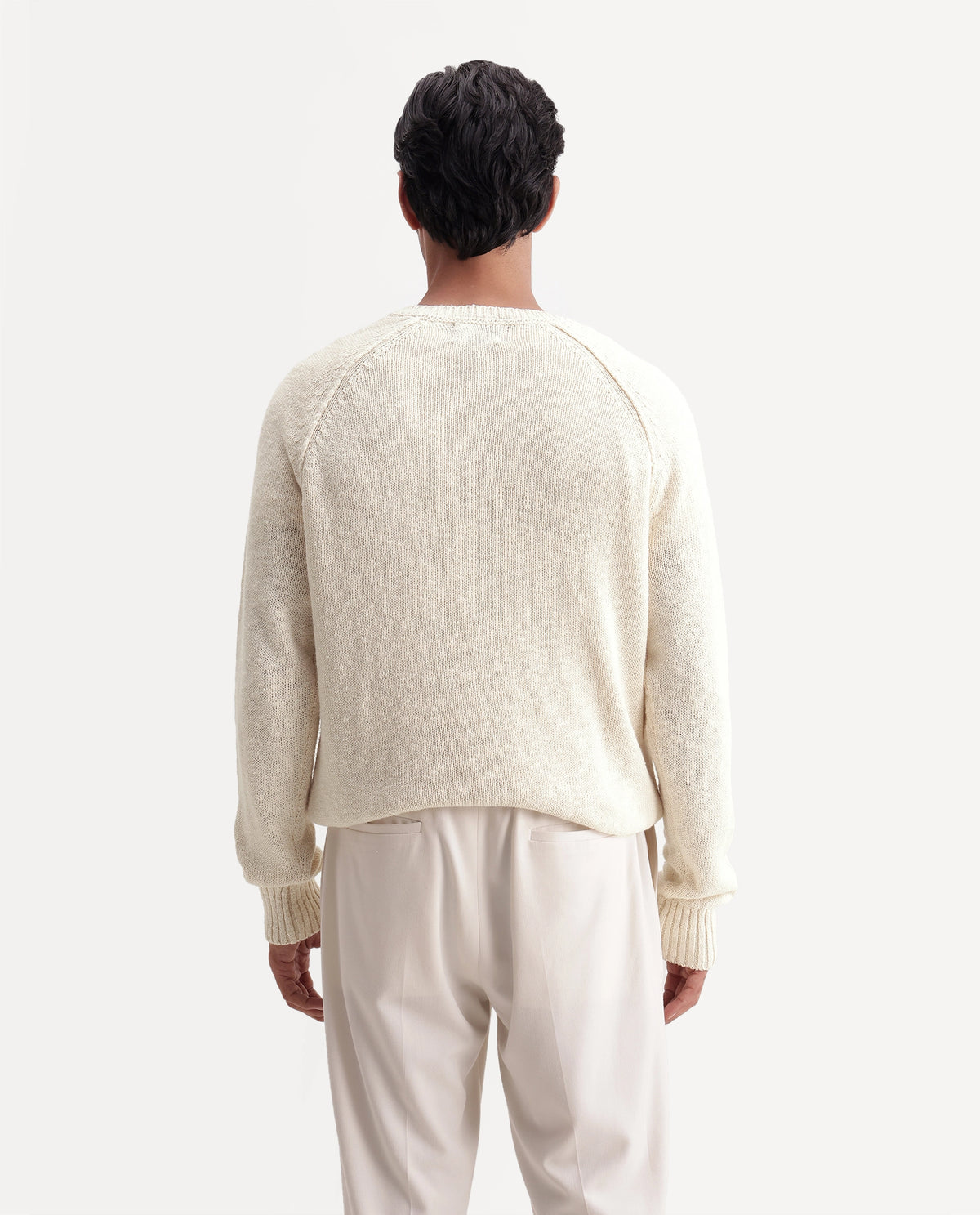 Rare Rabbit Men's Ferb Off White Cotton Crew Neck Regular Fit Textured Sweater - image 7