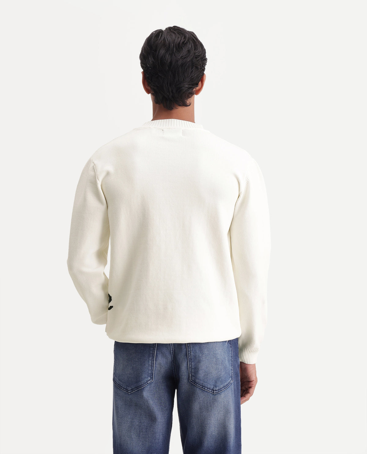 Rare Rabbit Men's Vrilo White Nylon Crew Neck Regular Fit Typography Print Sweater - image 7