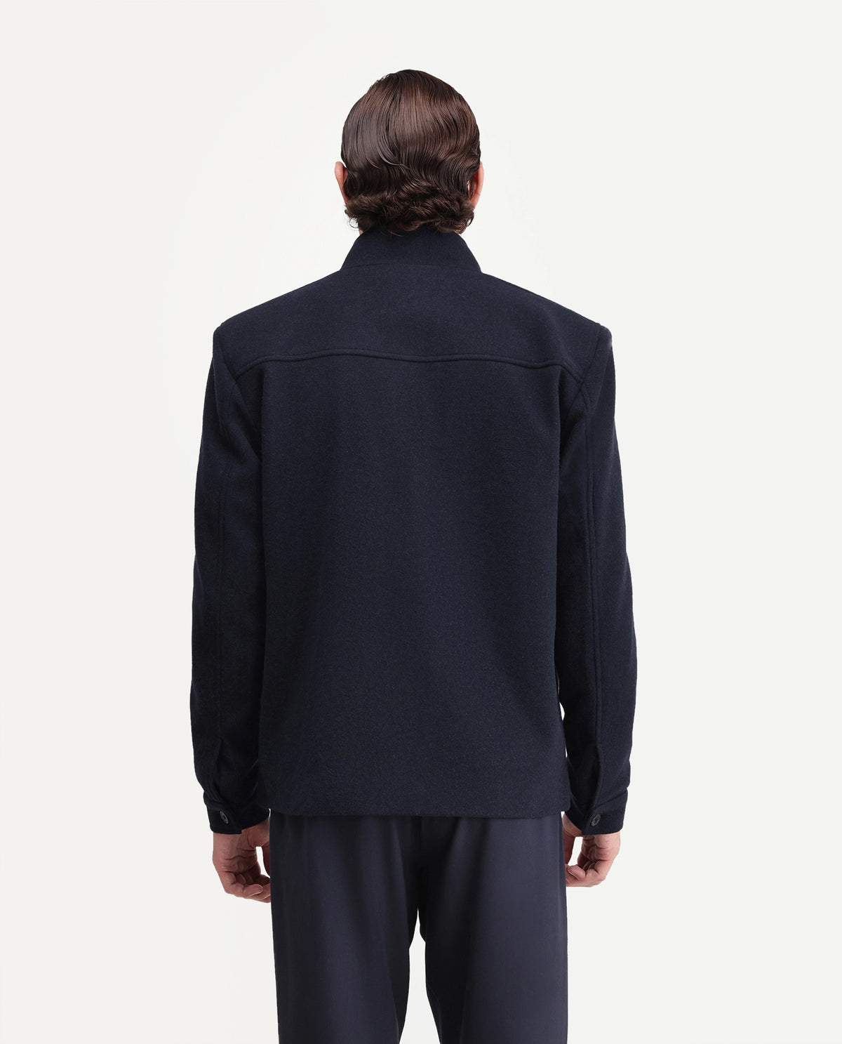 Rare Rabbit Mens Obet Dark Navy Polyester Blend High Neck Regular Plain Jacket