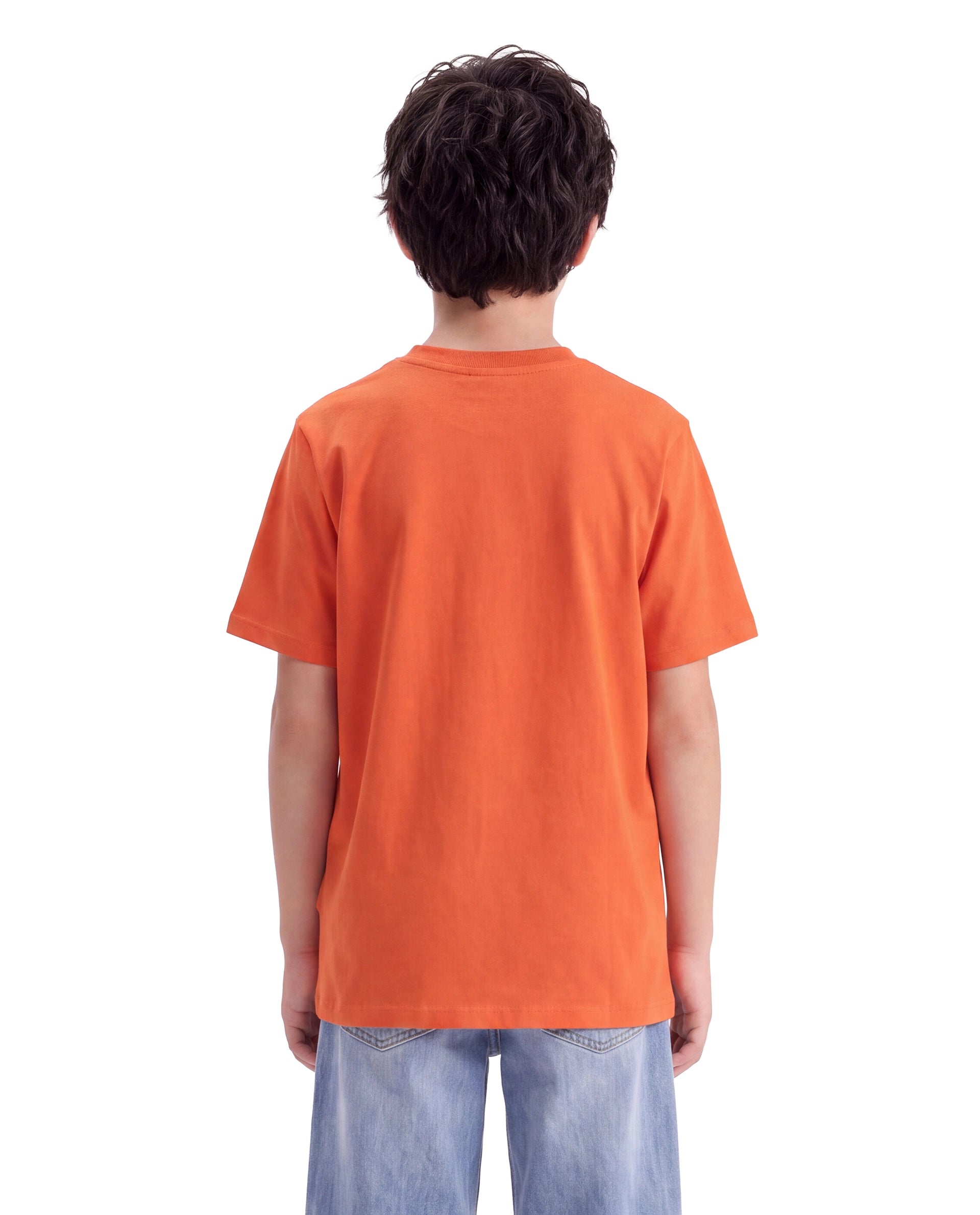 Rare Ones Kids Mezoc-K Orange Cotton Blend Regular Graphic Print T-Shirt