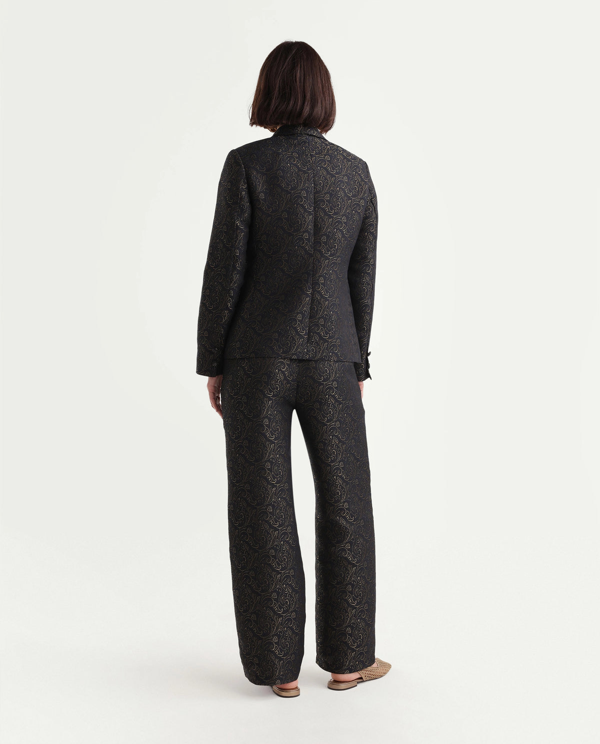 Rareism Women's Xavant-B Black Polyester Blend Wide Jacquard Trouser - image 7