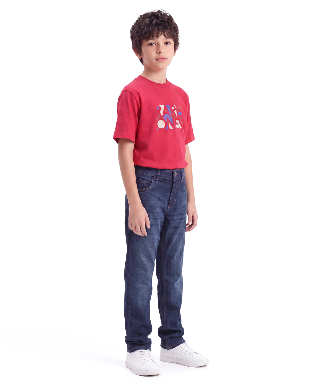 Rare Ones Kids Sonet Dark Blue Cotton Blend Plain Regular Jeans