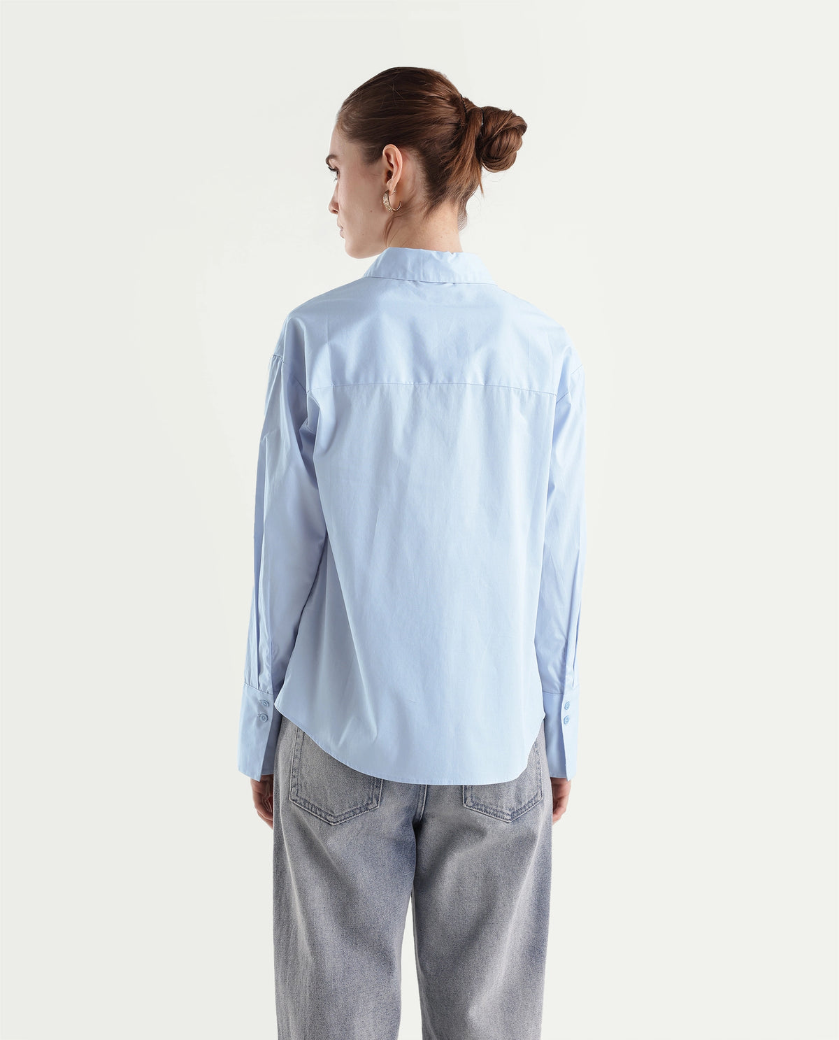 Rareism Women's Onwhirt Blue Cotton Blend Oversized Shirt - image 7