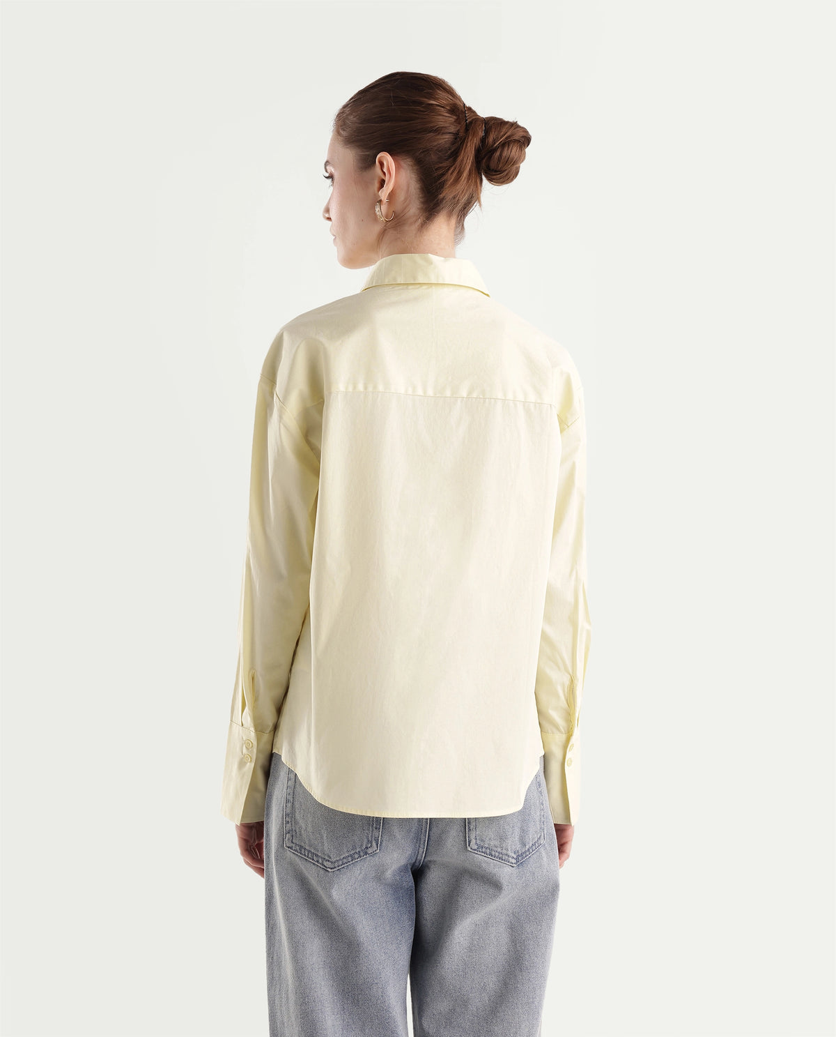 Rareism Women's Onwhirt Yellow Cotton Blend Oversized Shirt - image 7