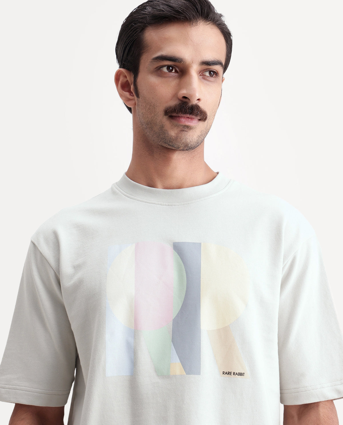 Rare Rabbit Men's Pokyo Grey Cotton Crew Neck Relaxed Graphic Print T-Shirt - image 4