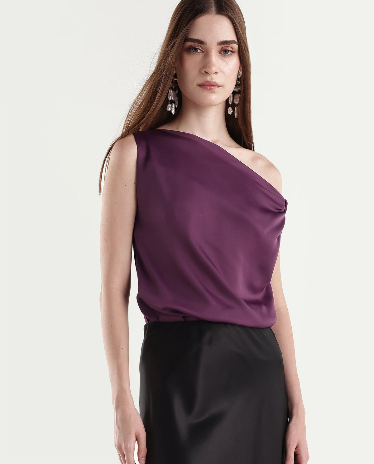 Rareism Women's Onres Maroon Polyester Boat Neck Regular Fit Plain Top - image 1