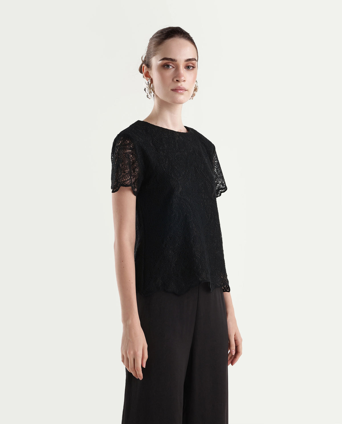 Rareism Women's Denmaria Black Polyester Button Regular Fit Top - image 4