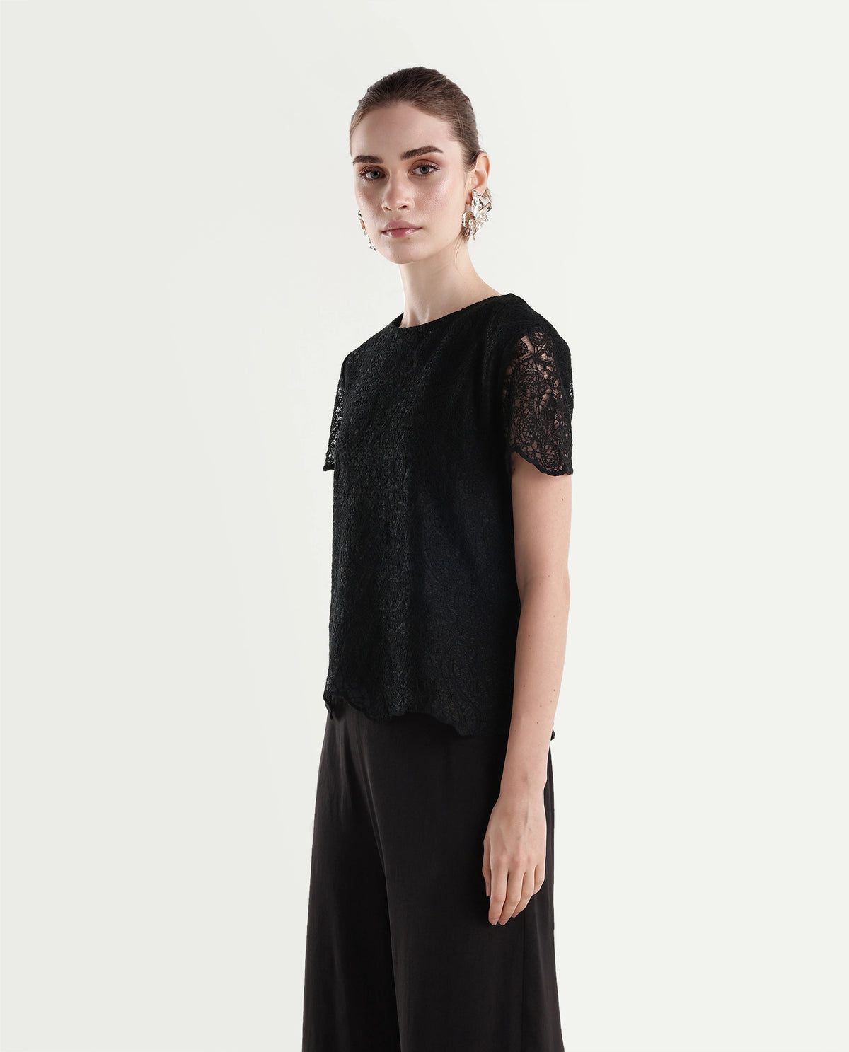 Rareism Women's Denmaria Black Polyester Button Regular Fit Top - image 5