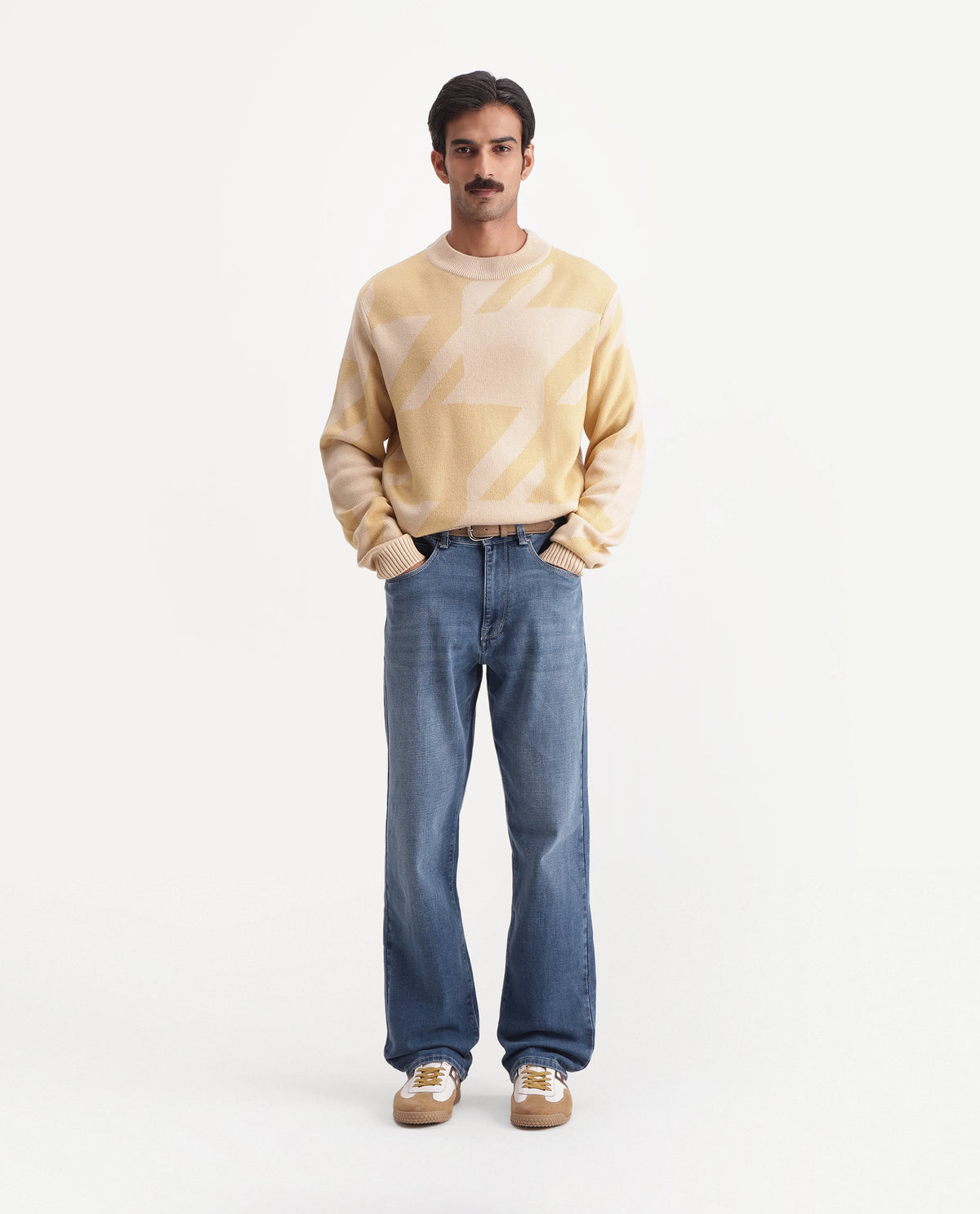 Rare Rabbit Men's Lyme Light Blue Cotton Relaxed Plain Jeans - image 4