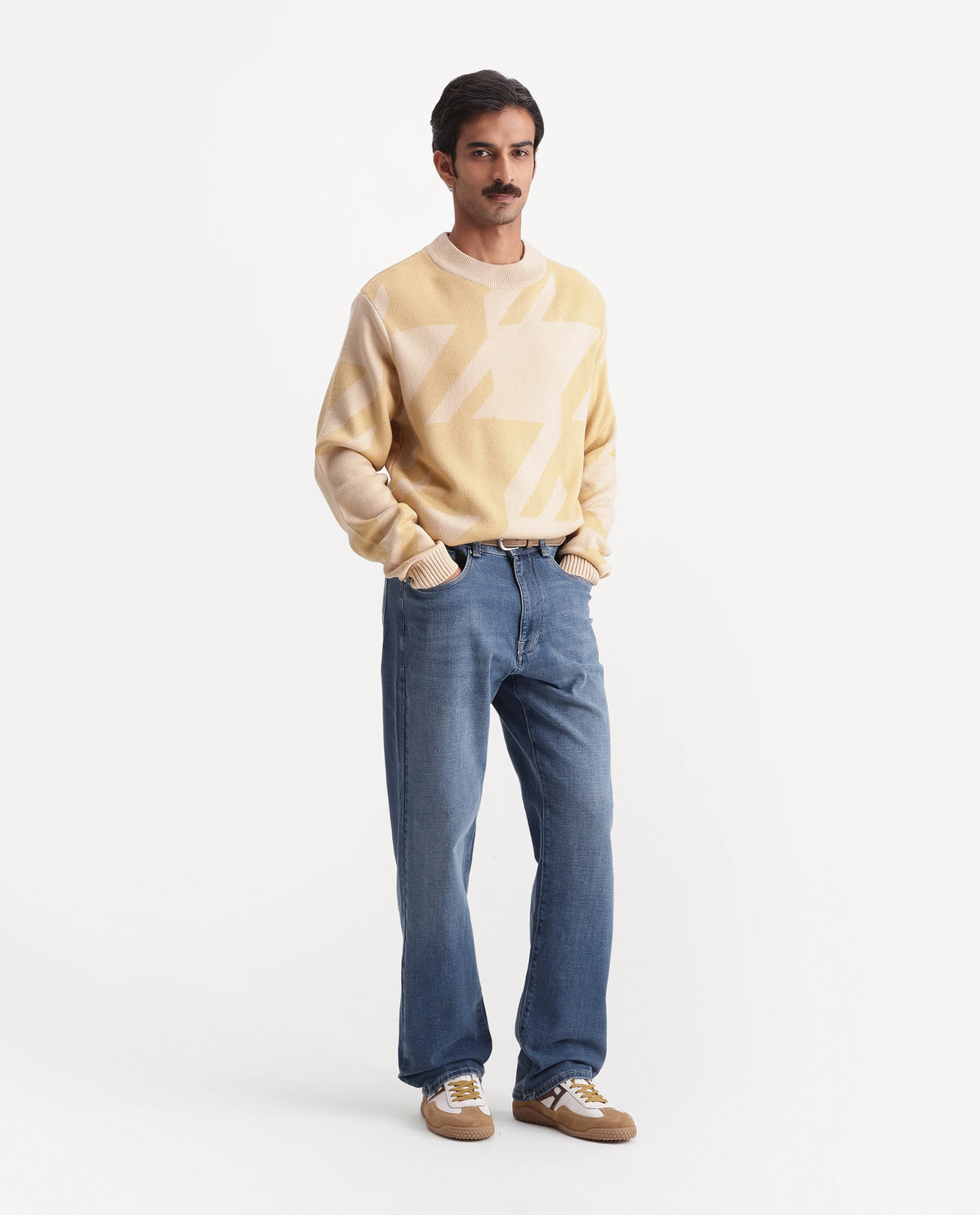 Rare Rabbit Men's Lyme Light Blue Cotton Relaxed Plain Jeans - image 5