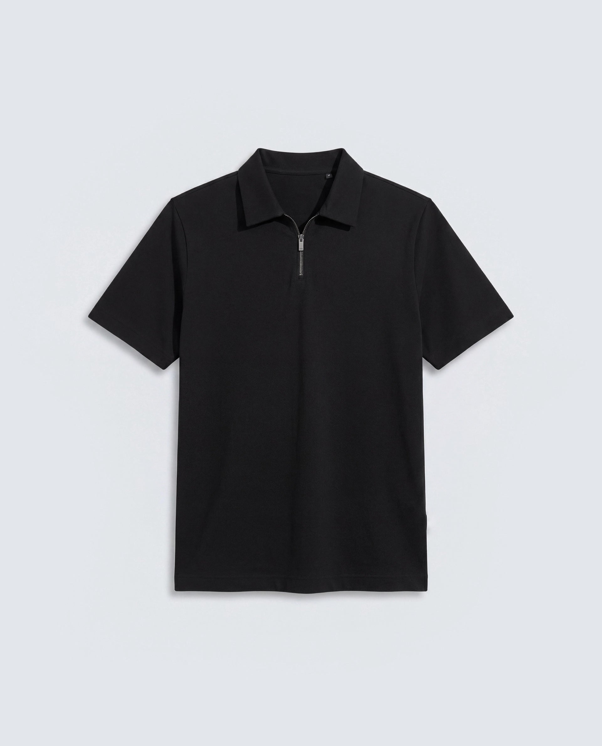 Rare Rabbit Men's Basic Rr-Corp-Cove Black Cotton Blend Spread Collar Regular Plain Polo