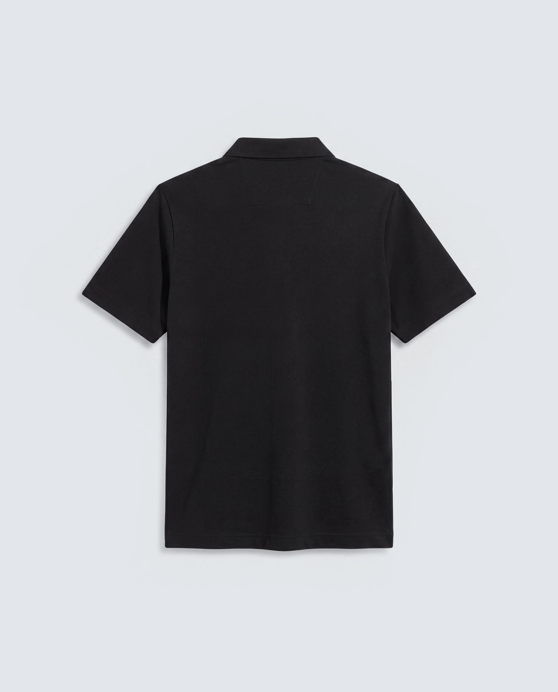 Rare Rabbit Men's Basic Rr-Corp-Cove Black Cotton Blend Spread Collar Regular Plain Polo