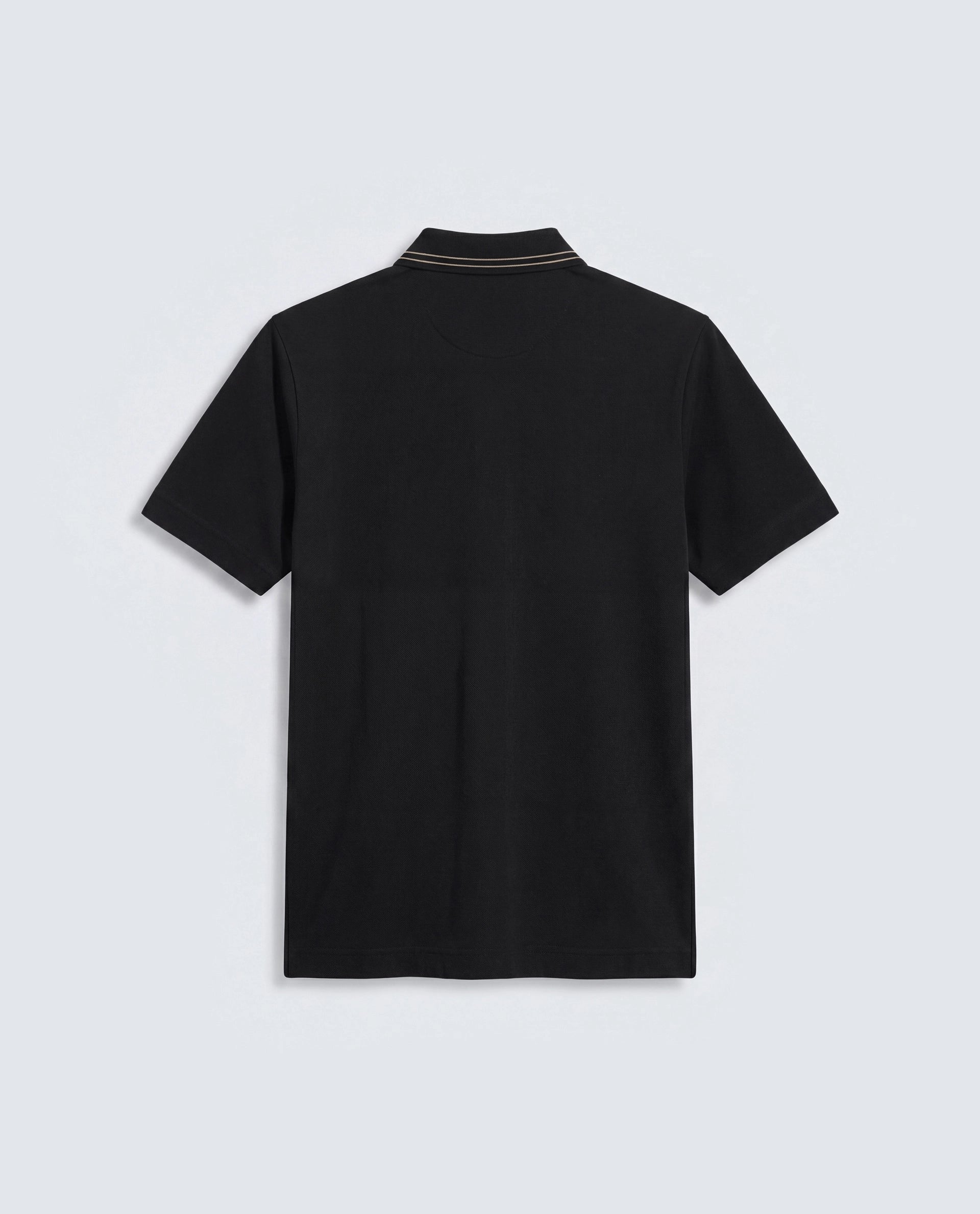 Rare Rabbit Men's Basic Rr-Corp-Gold Black Cotton Spread Collar Regular Plain Polo