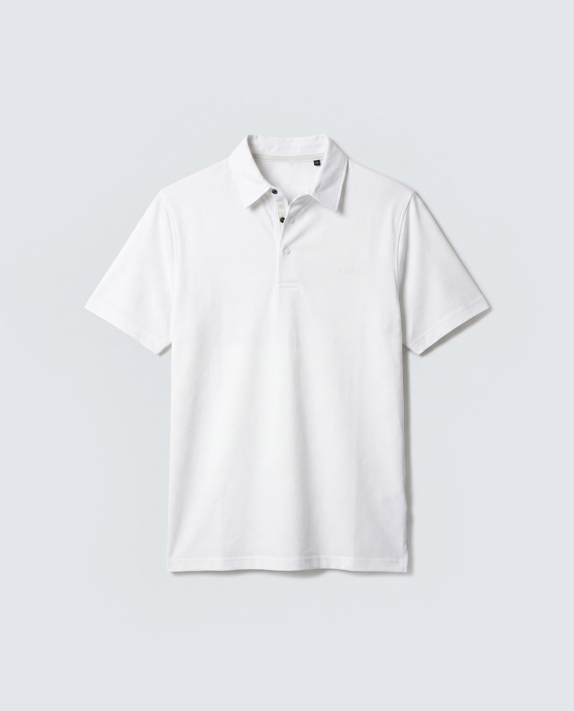 Rare Rabbit Men's Basic Rr-Corp-Mero White Cotton Blend Spread Collar Regular Plain Polo