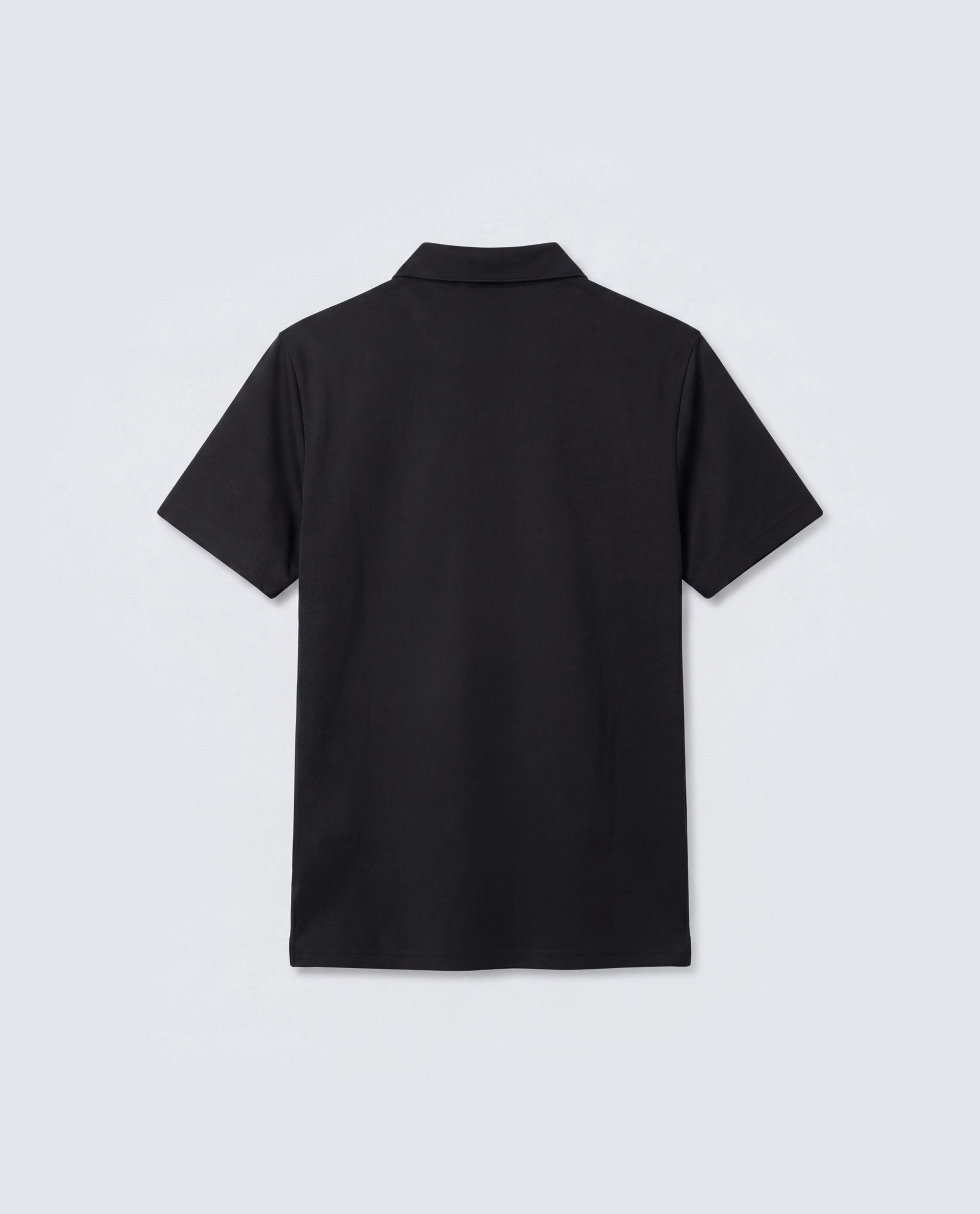 Rare Rabbit Men's Basic Rr-Corp-Mero Black Cotton Blend Spread Collar Regular Plain Polo