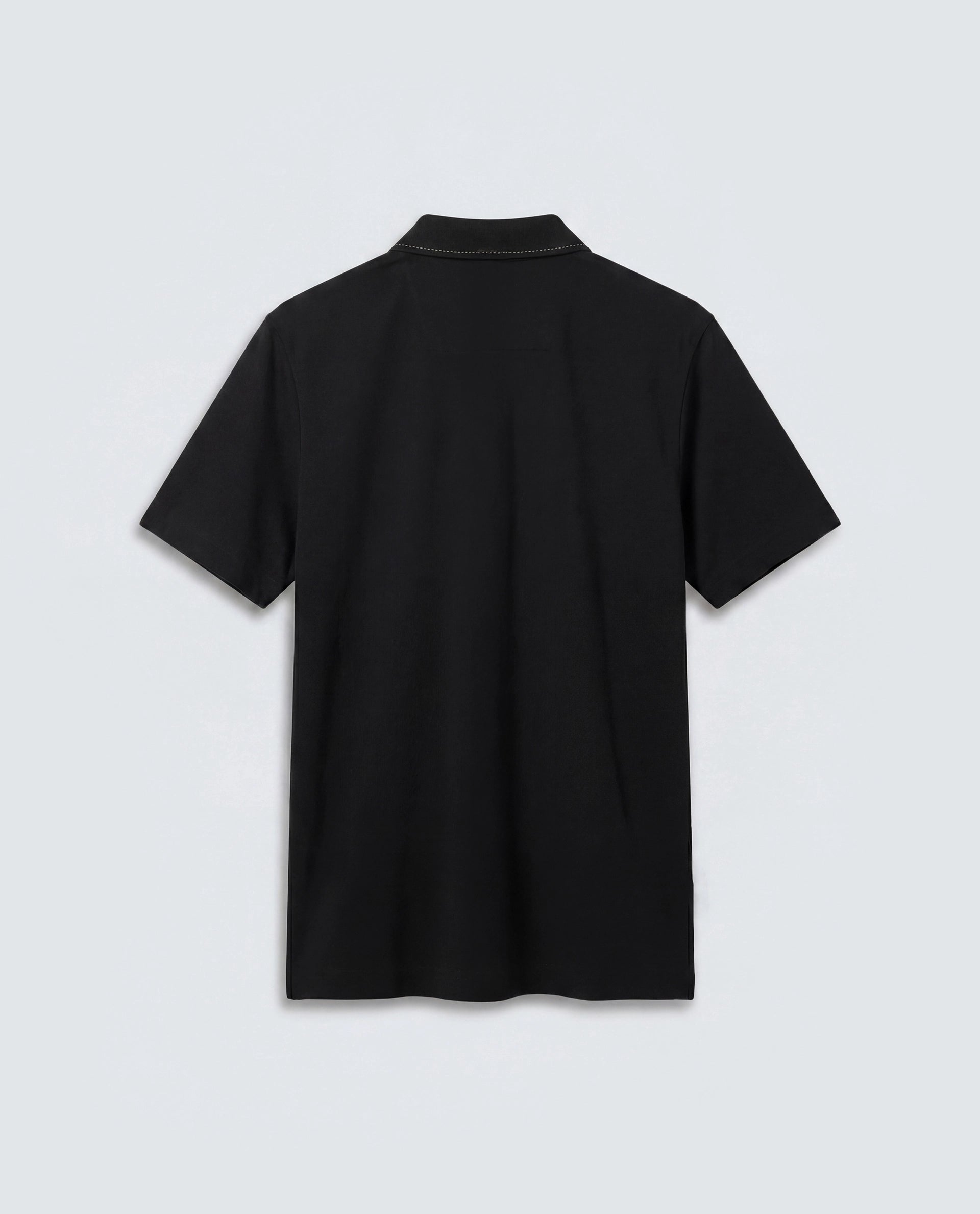 Rare Rabbit Men's Basic Rr-Corp-Tanq Black Cotton Blend Spread Collar Regular Plain Polo