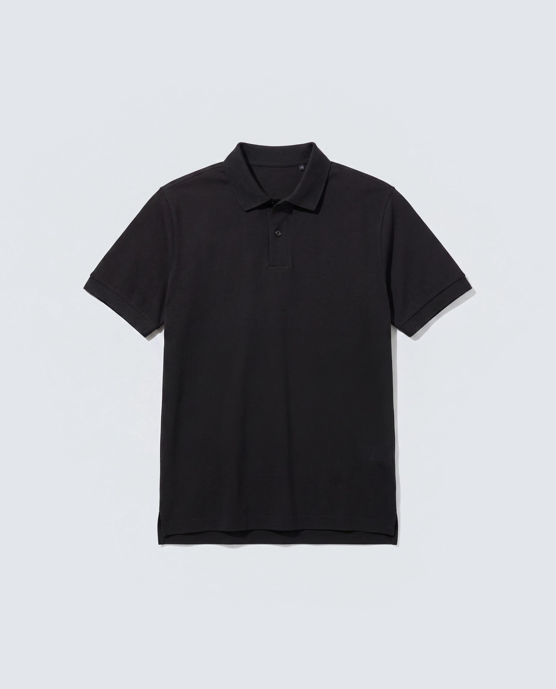 Rare Rabbit Men's Basic Rr-Corp-Tove Black Cotton Spread Collar Regular Plain Polo