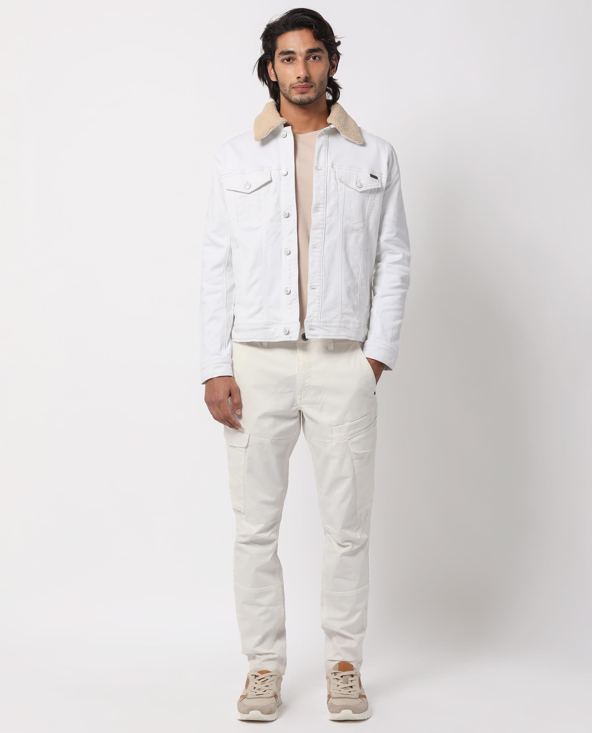 White Denim Jacket Men Rivet Coat Hip Hop Jacket Cowboy Men's Jean Jacket |  eBay