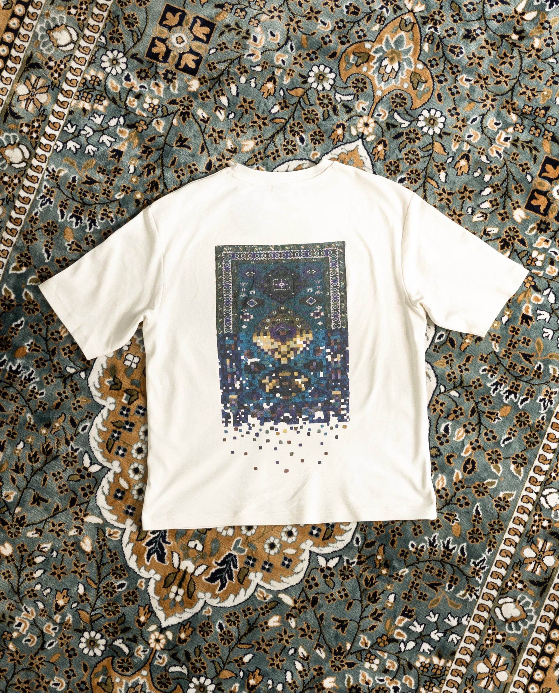 Rare Rabbit Men's Jino Off White Cotton Graphic Print Qlo Fit Half Sleeve Crew Neck T-Shirt