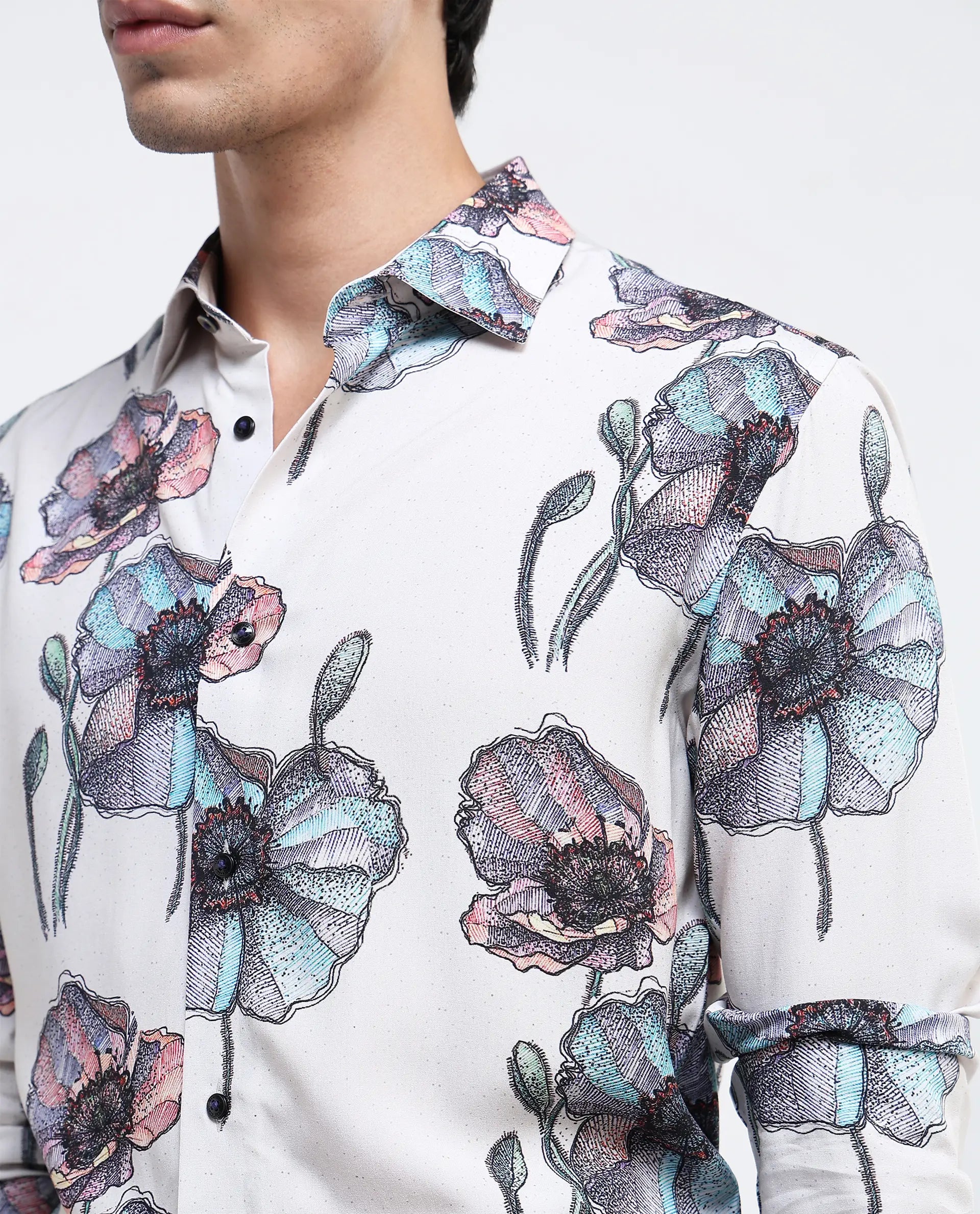 Rare Rabbit Men Saddle-1 Light Pink Full Sleeve Regular Fit Shirt