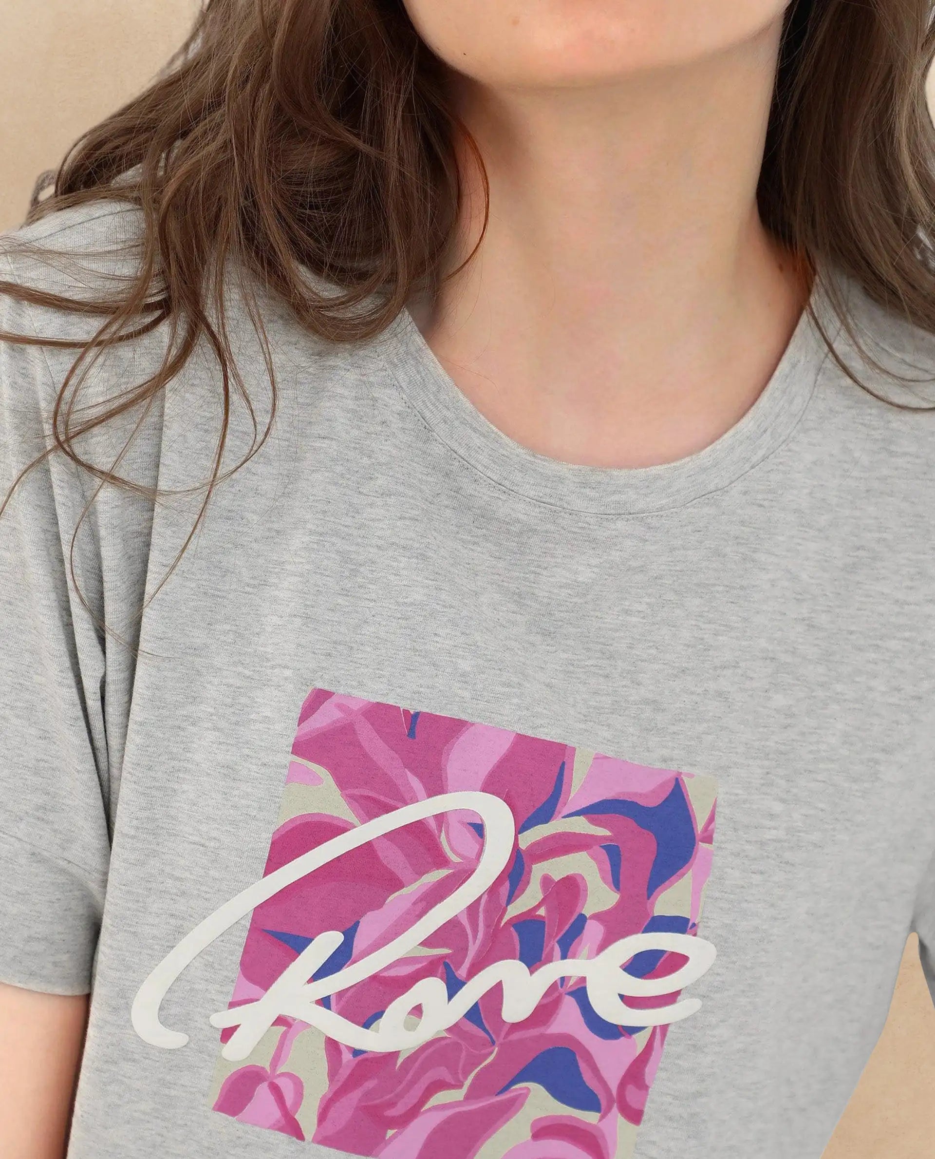 Rareism Women Sandre Melange Grey Cotton Elastane Fabric Crew Neck Knit Solid T-Shirt