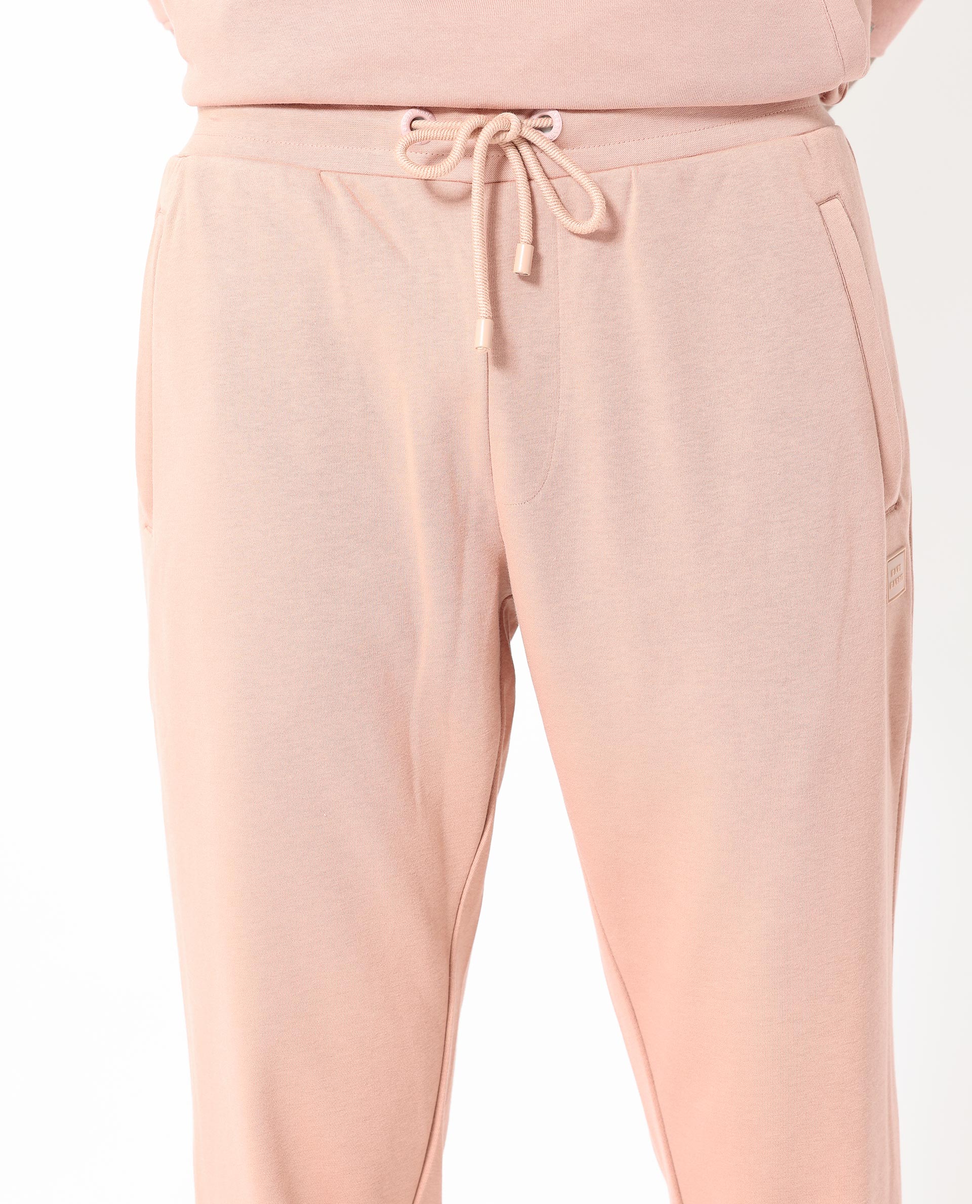 Rare Rabbit Men's Saku Peach Cotton Polyester Fabric Drawstring Closure Regular Fit Mid Rise Trackpant