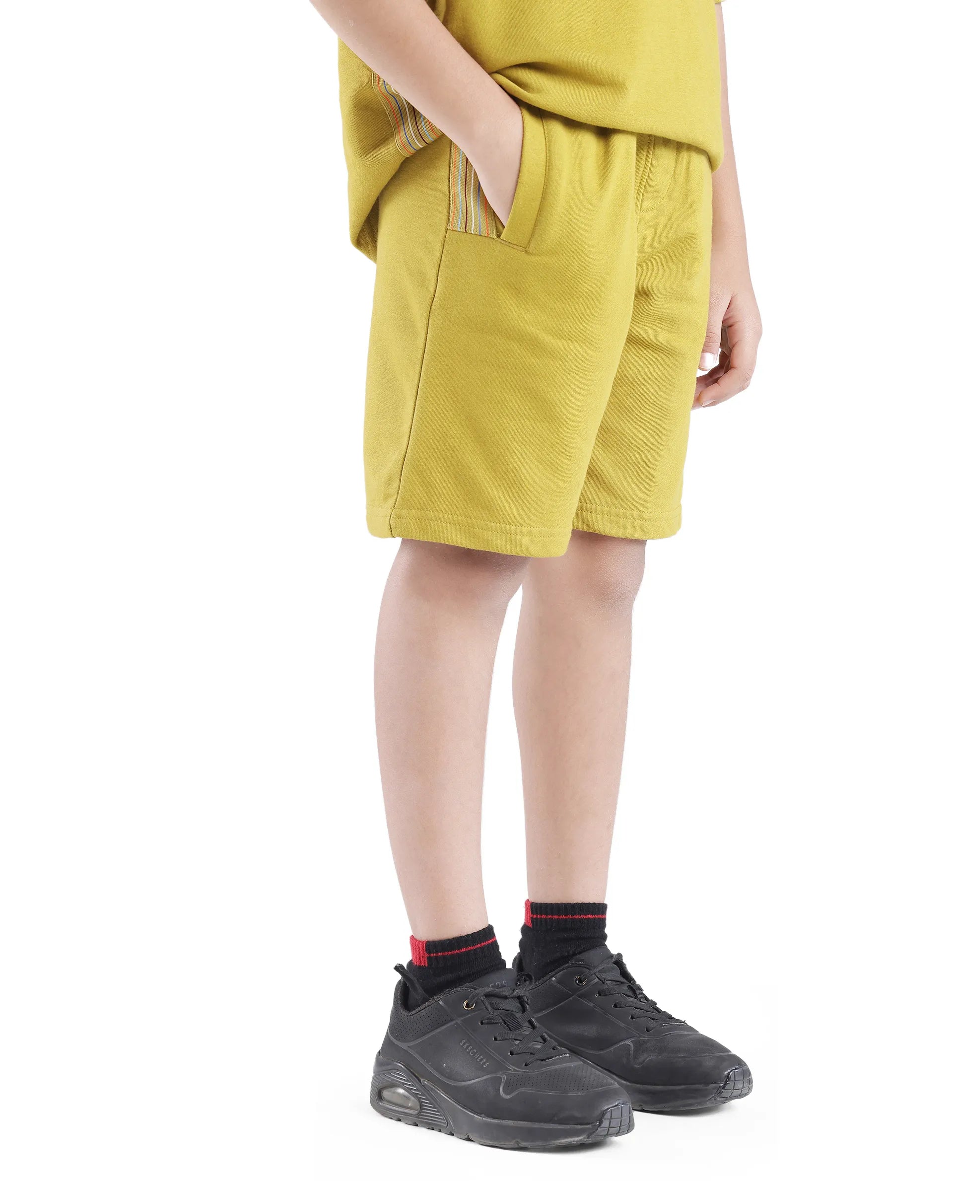 Rare Ones Kids San Olive Cotton Regular Fit Applique Short