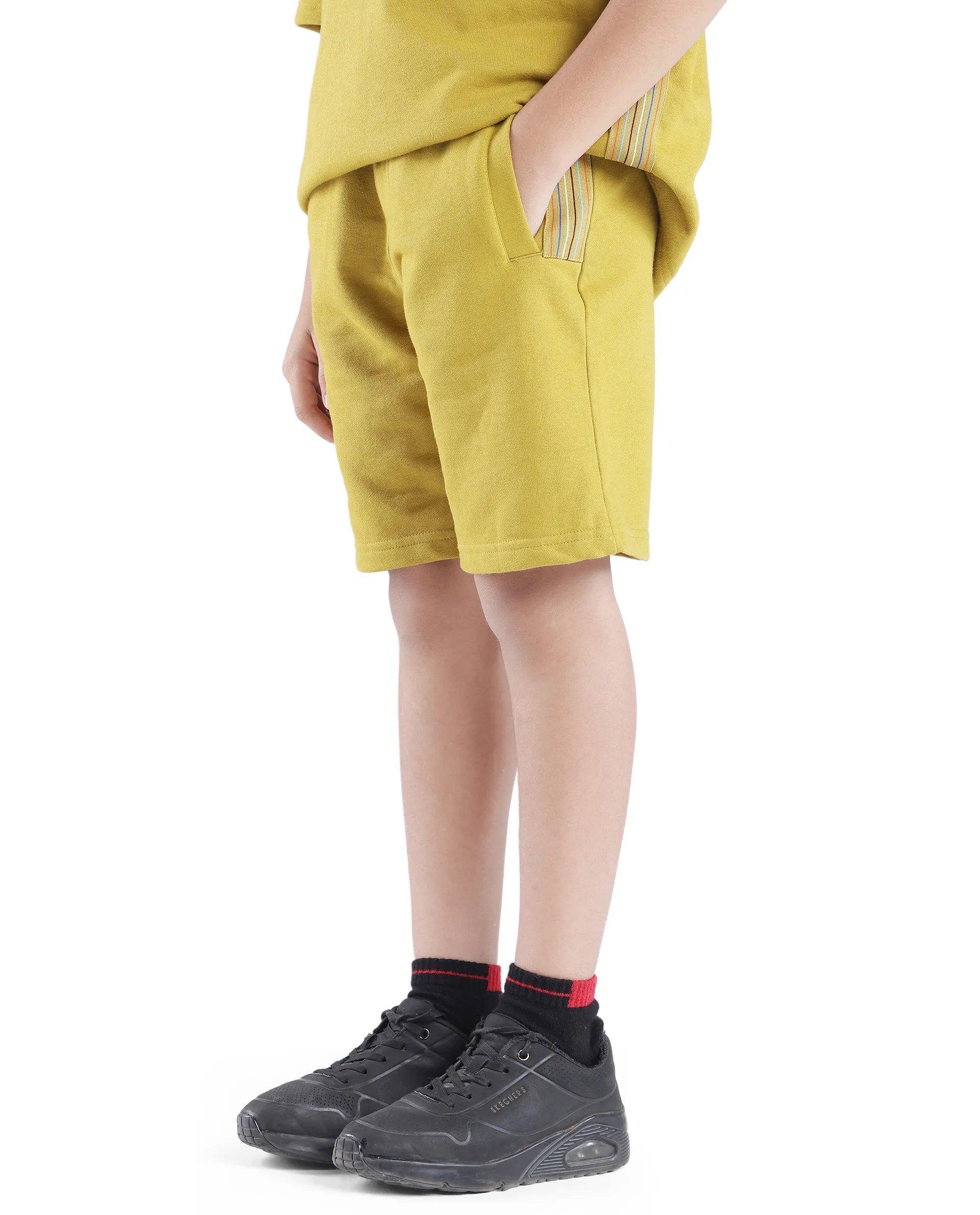 Rare Ones Kids San Olive Cotton Regular Fit Applique Short